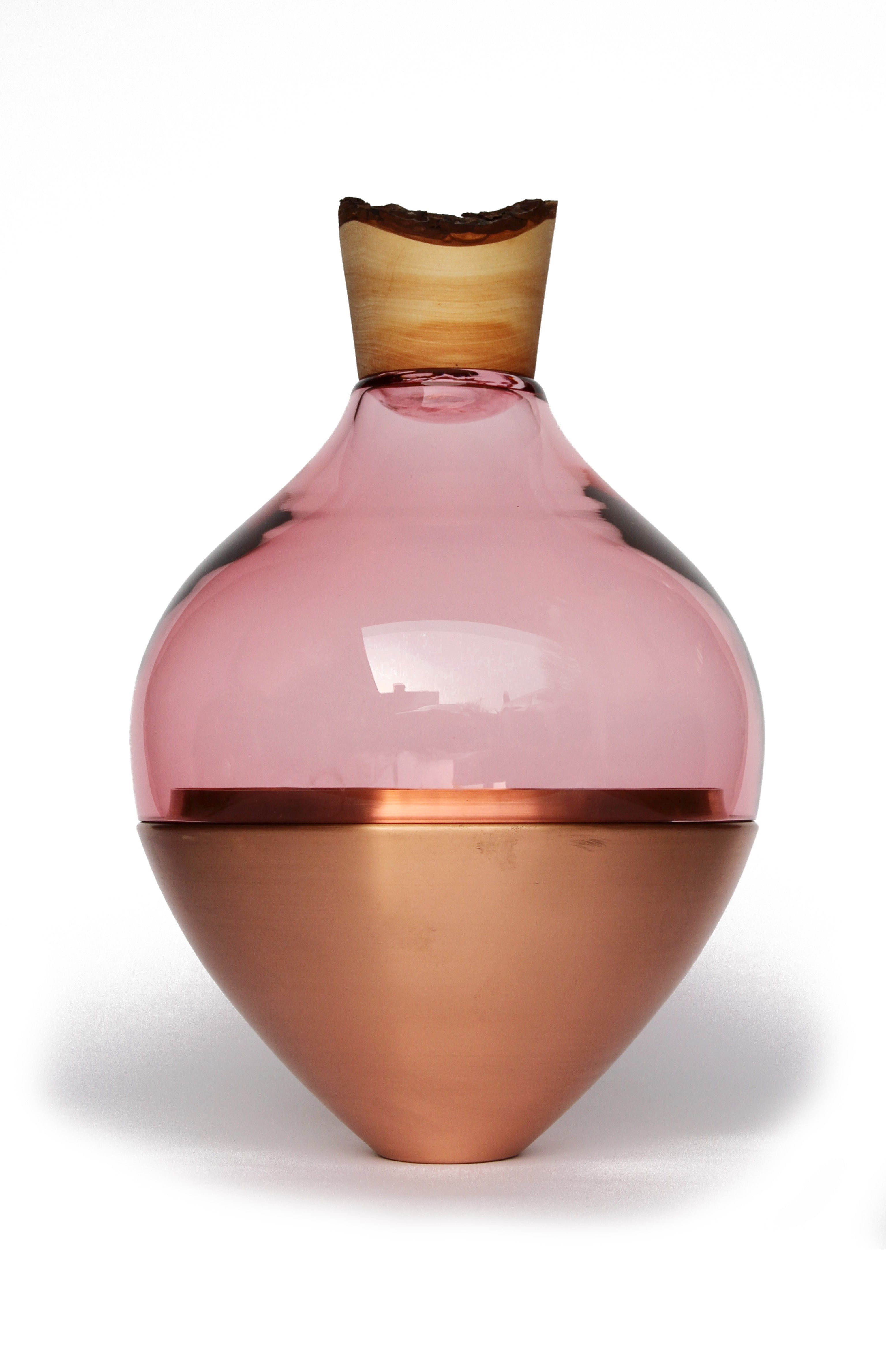 India II | Stacking Vessel in Semi-Precious Metal, Glass & Wood