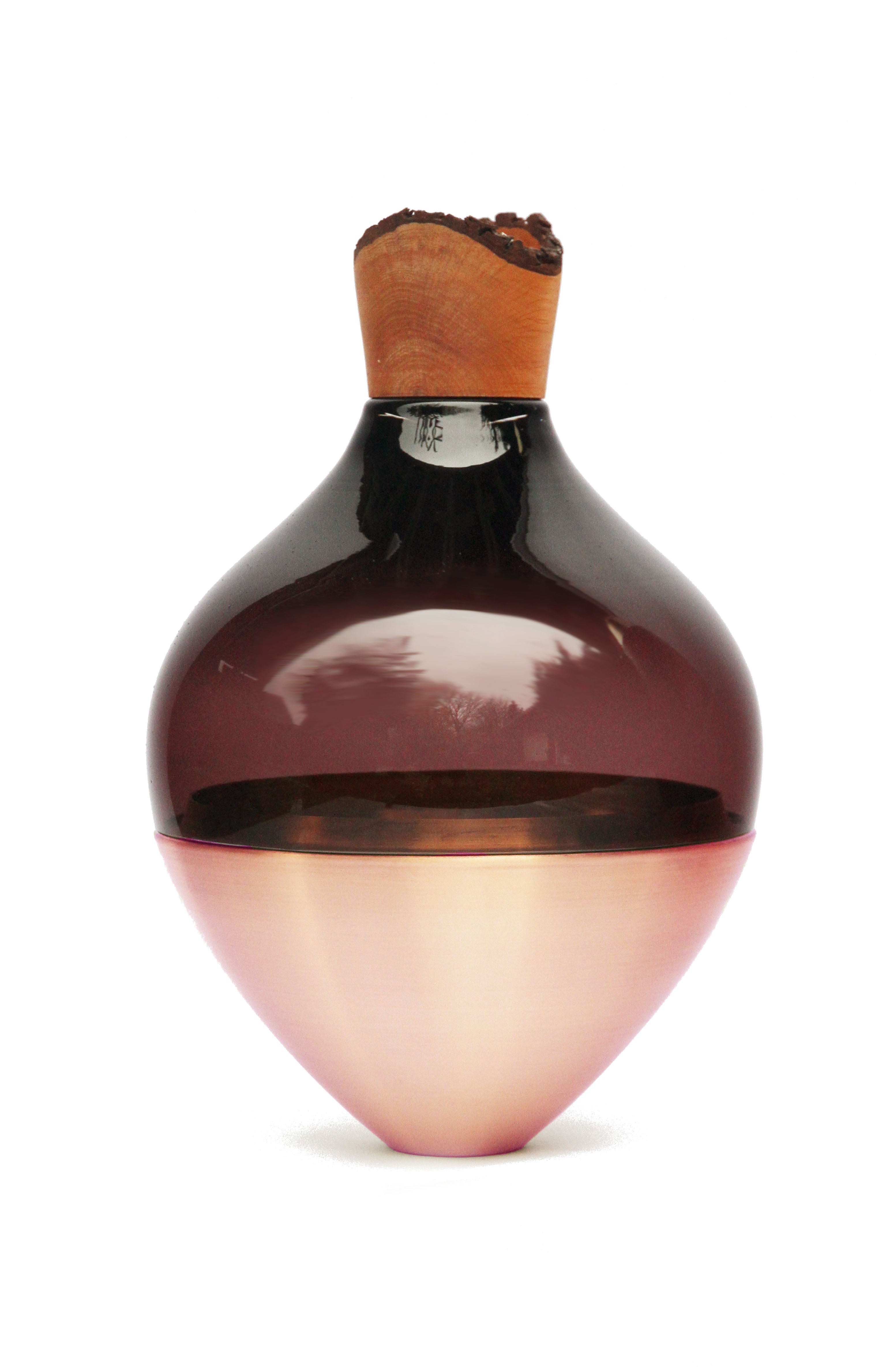 India II | Stacking Vessel in Semi-Precious Metal, Glass & Wood