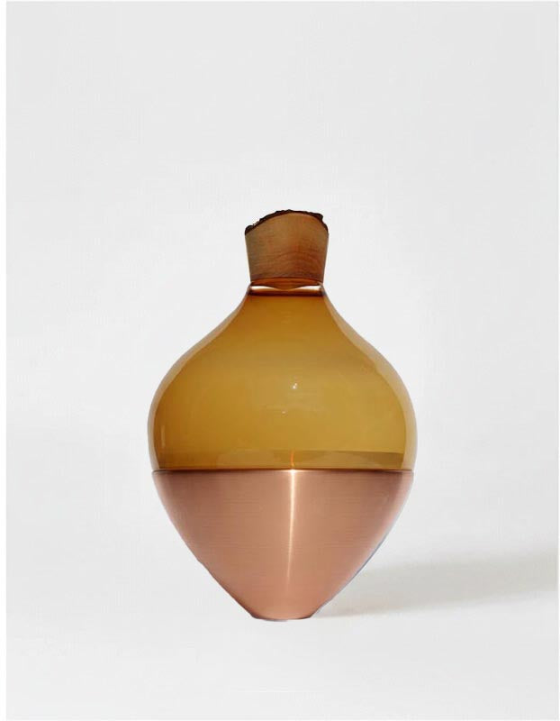 INDIA II | Stacking Vessel in Semi-Precious Metal, Glass & Wood