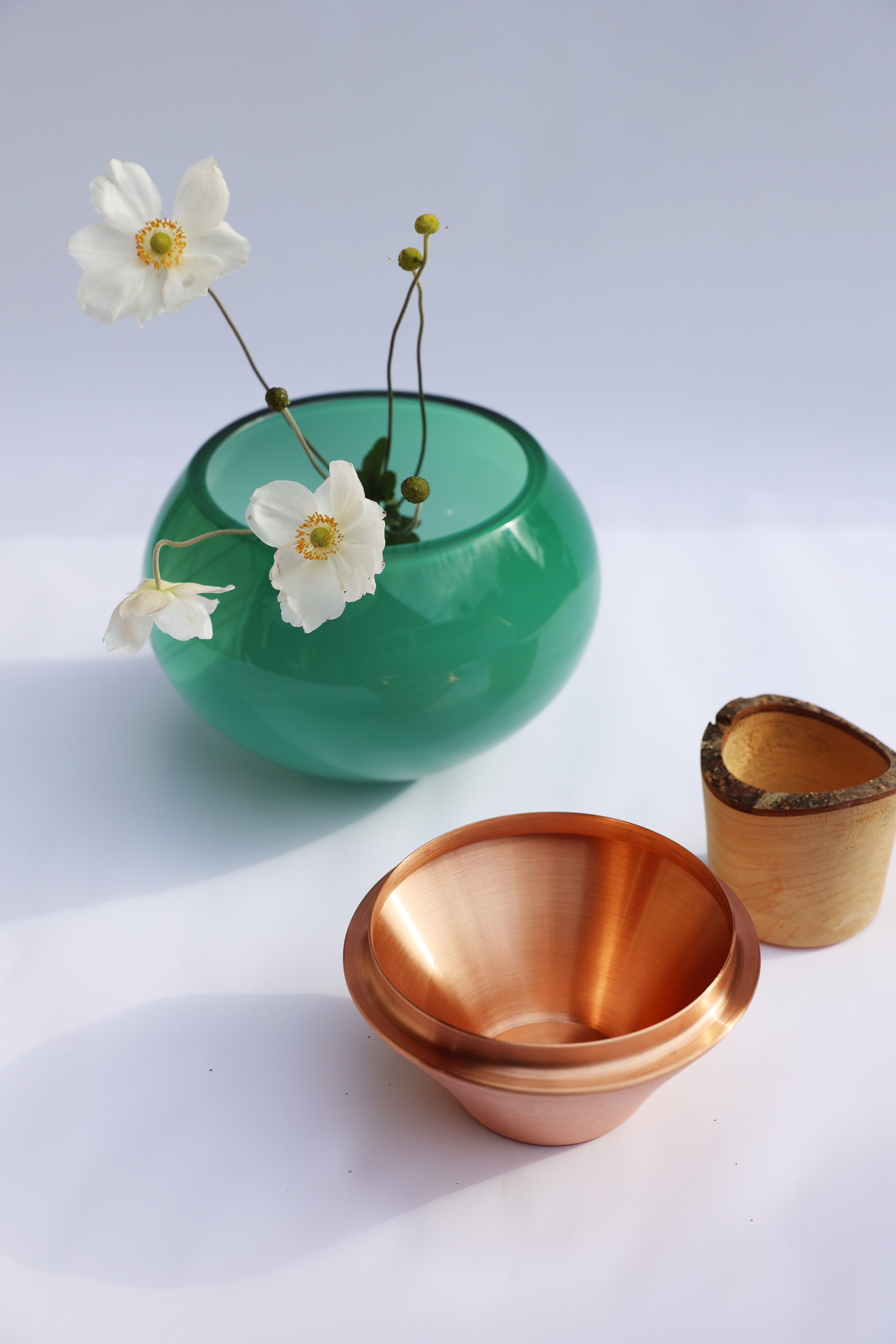 India Small II | Stacking Vessel in Semi-Precious Metal, Glass & Wood