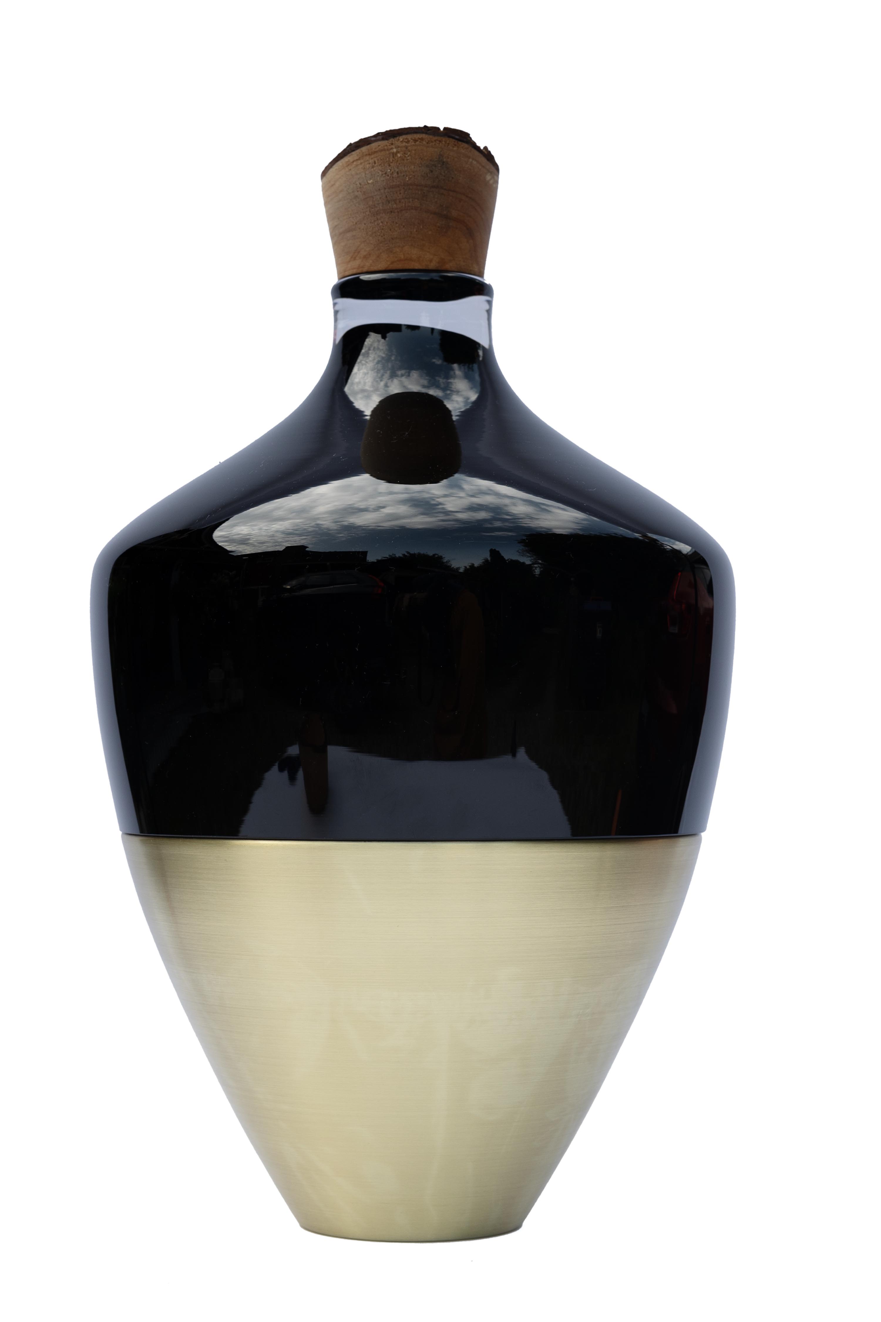 India Large II | Stacking Vessel in Semi-Precious Metal, Glass & Wood