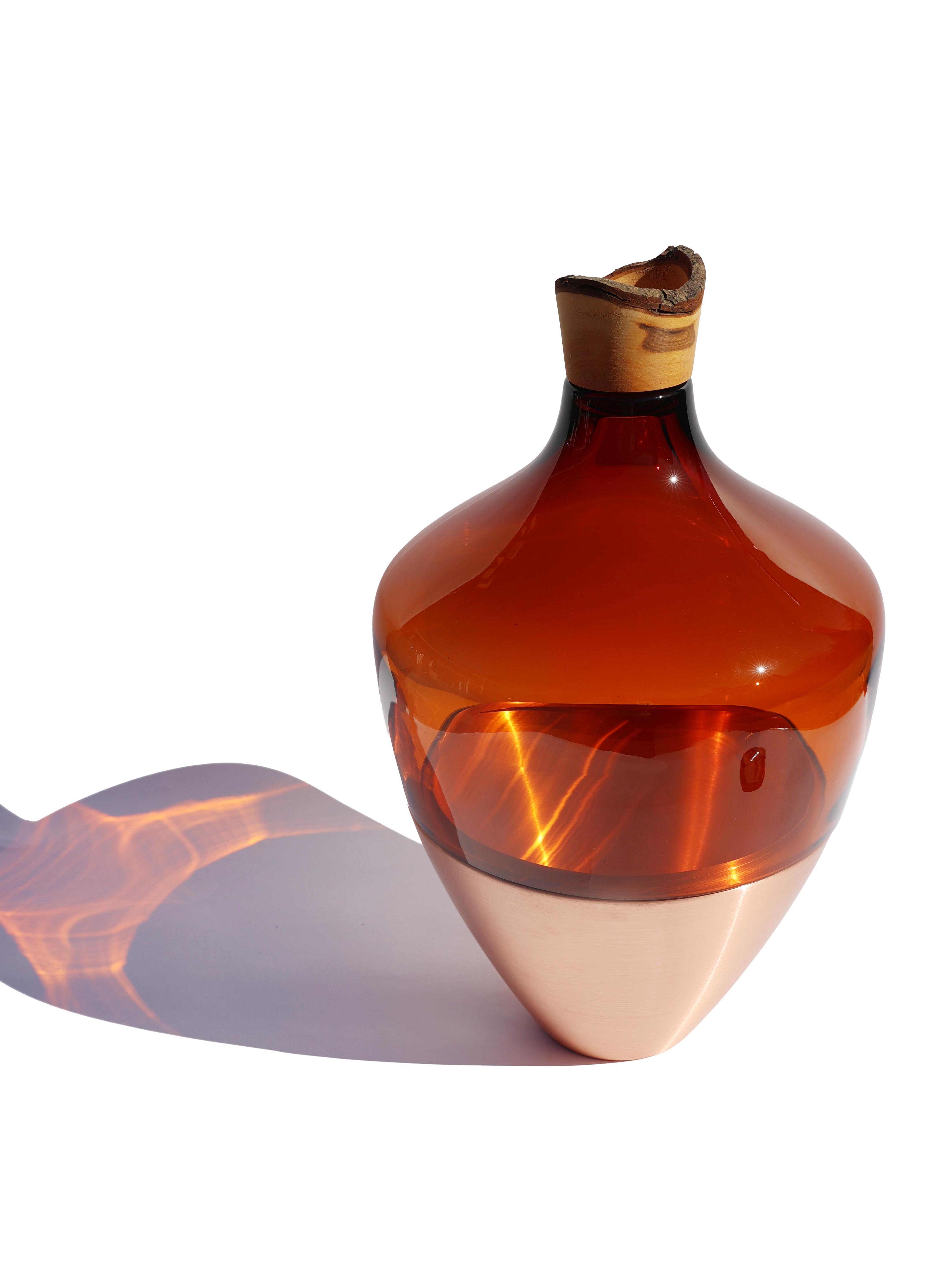 India Large II | Stacking Vessel in Semi-Precious Metal, Glass & Wood