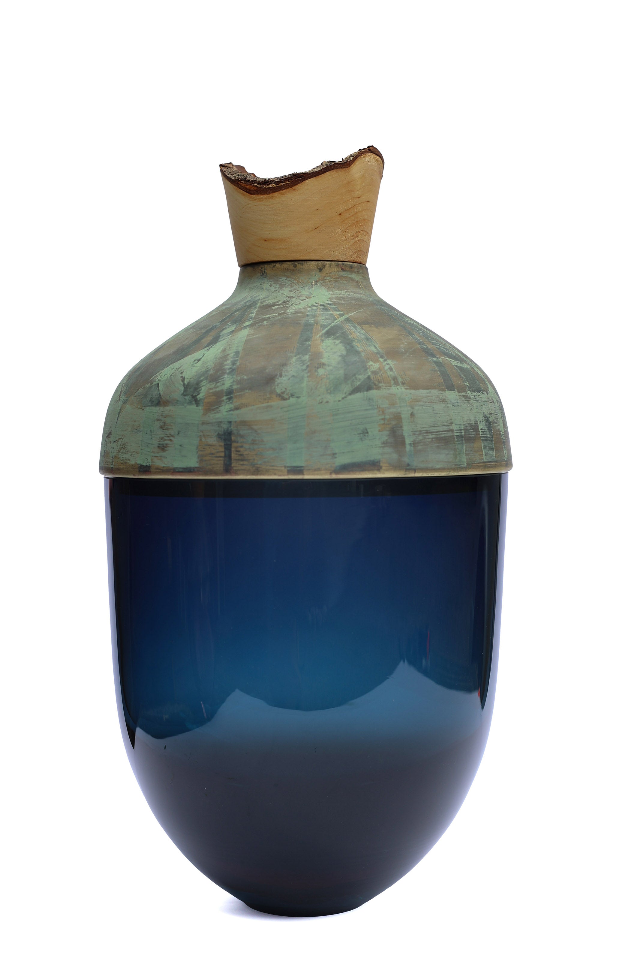 Pattern Patina | Stacking Vessel in Semi-Precious Metal, Glass & Wood