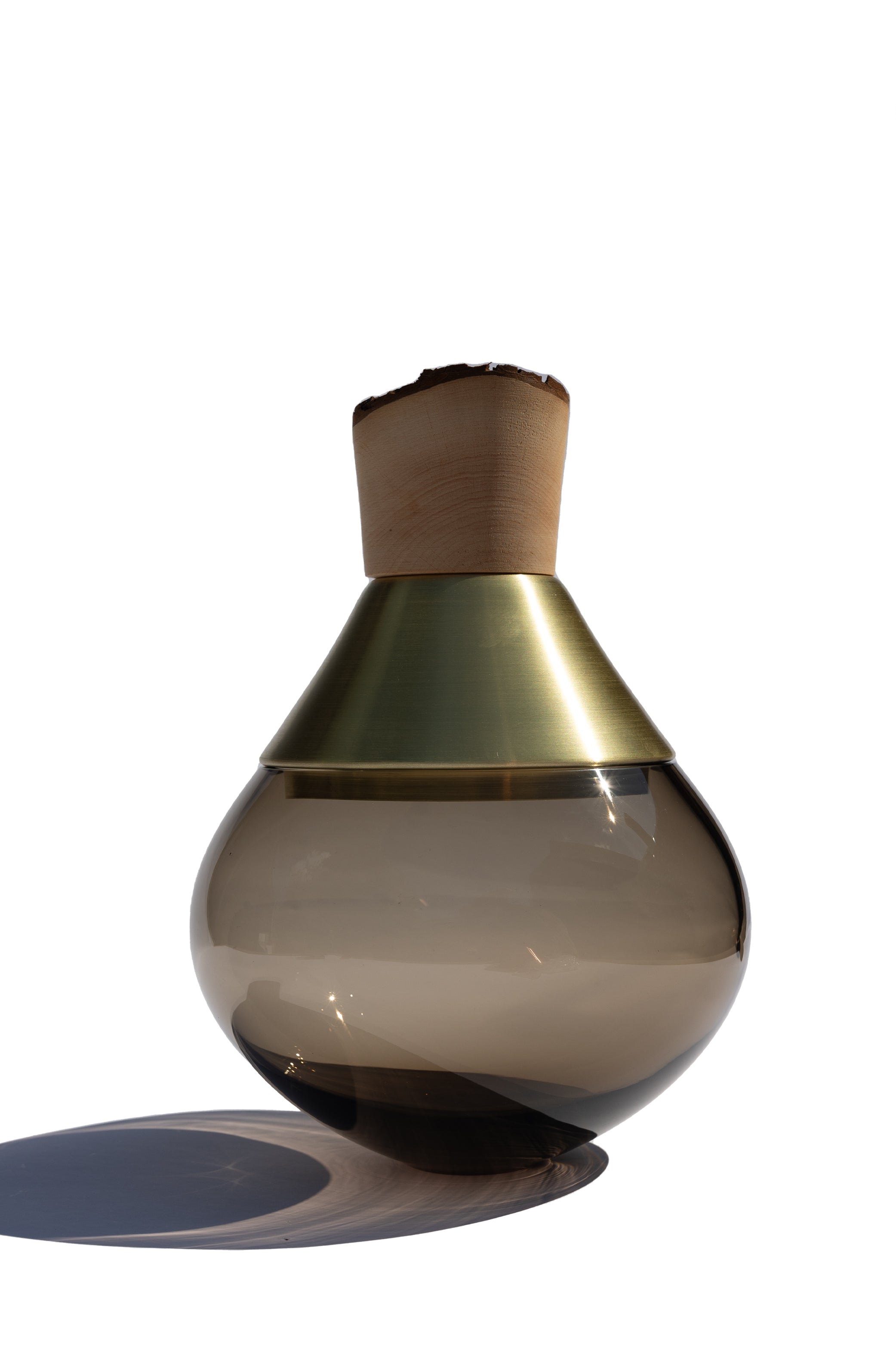 India Small II | Stacking Vessel in Brass, Glass & Wood