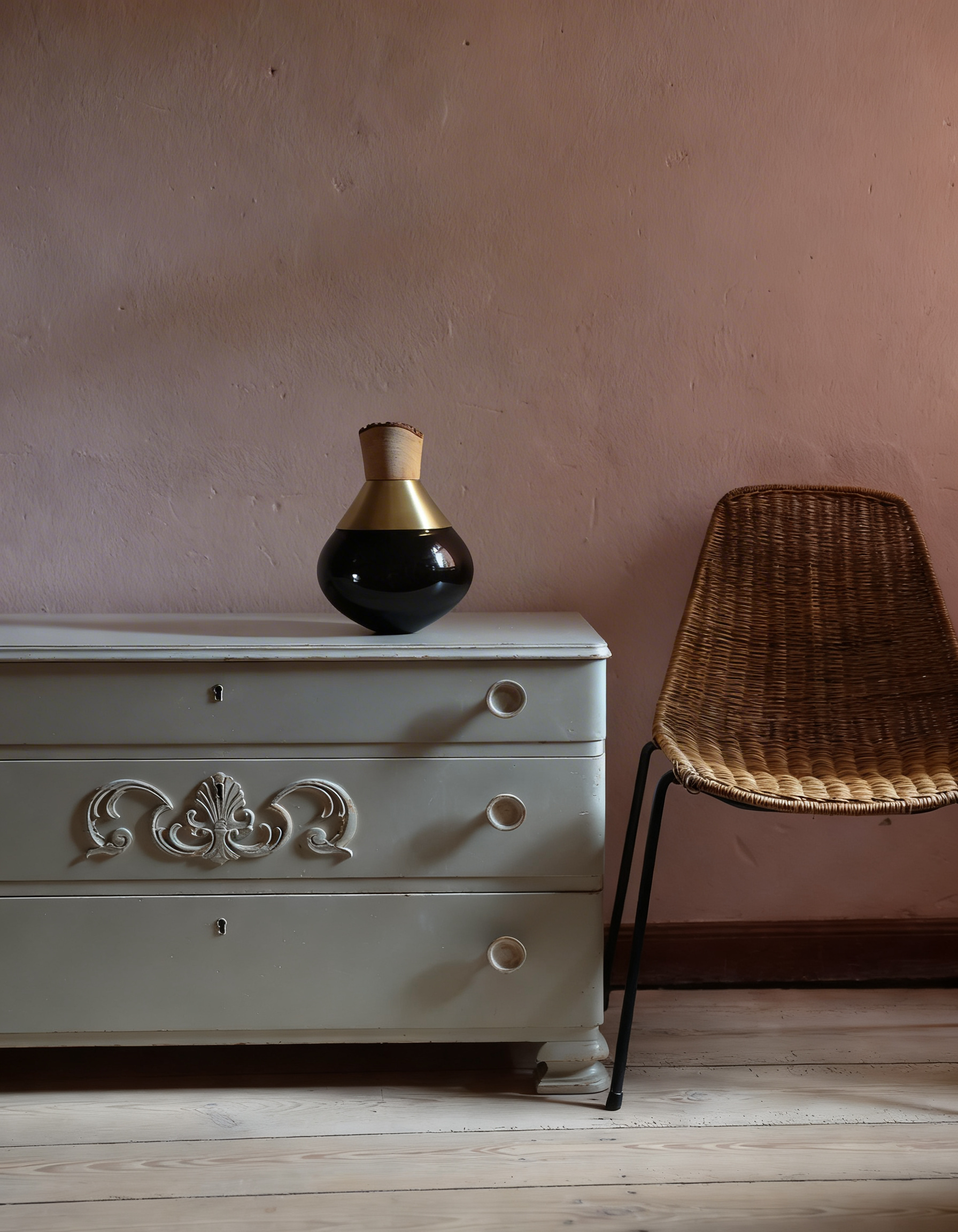 India Small II | Stacking Vessel in Semi-Precious Metal, Glass & Wood