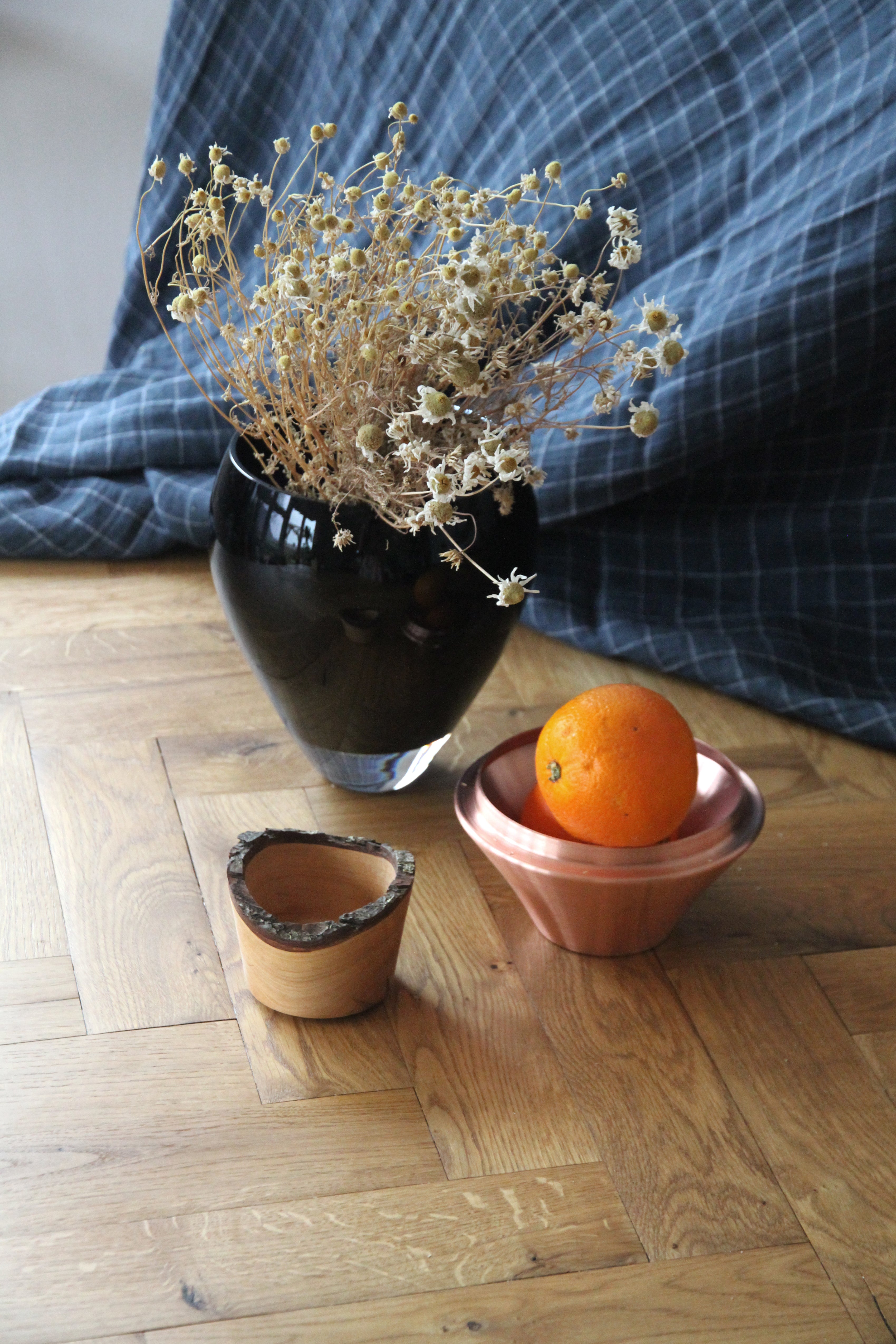 India Small I | Stacking Vessel in Semi-Precious Metal, Glass & Wood