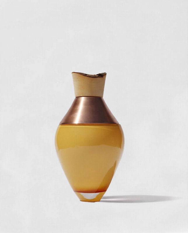 INDIA SMALL I | Stacking Vessel in Brass, Glass & Wood