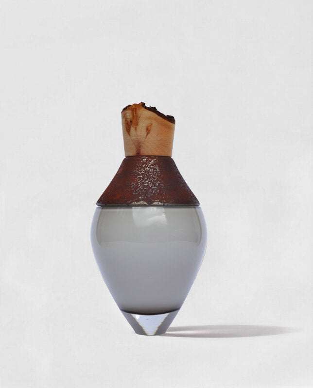 India Small I | Stacking Vessel in Brass, Glass & Wood Utopia & Utility