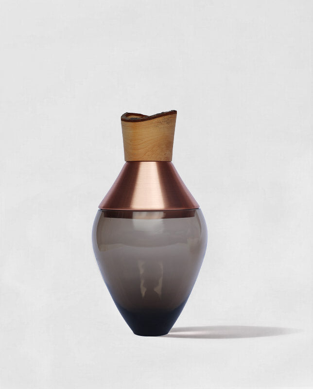 INDIA SMALL I | Stacking Vessel in Brass, Glass & Wood