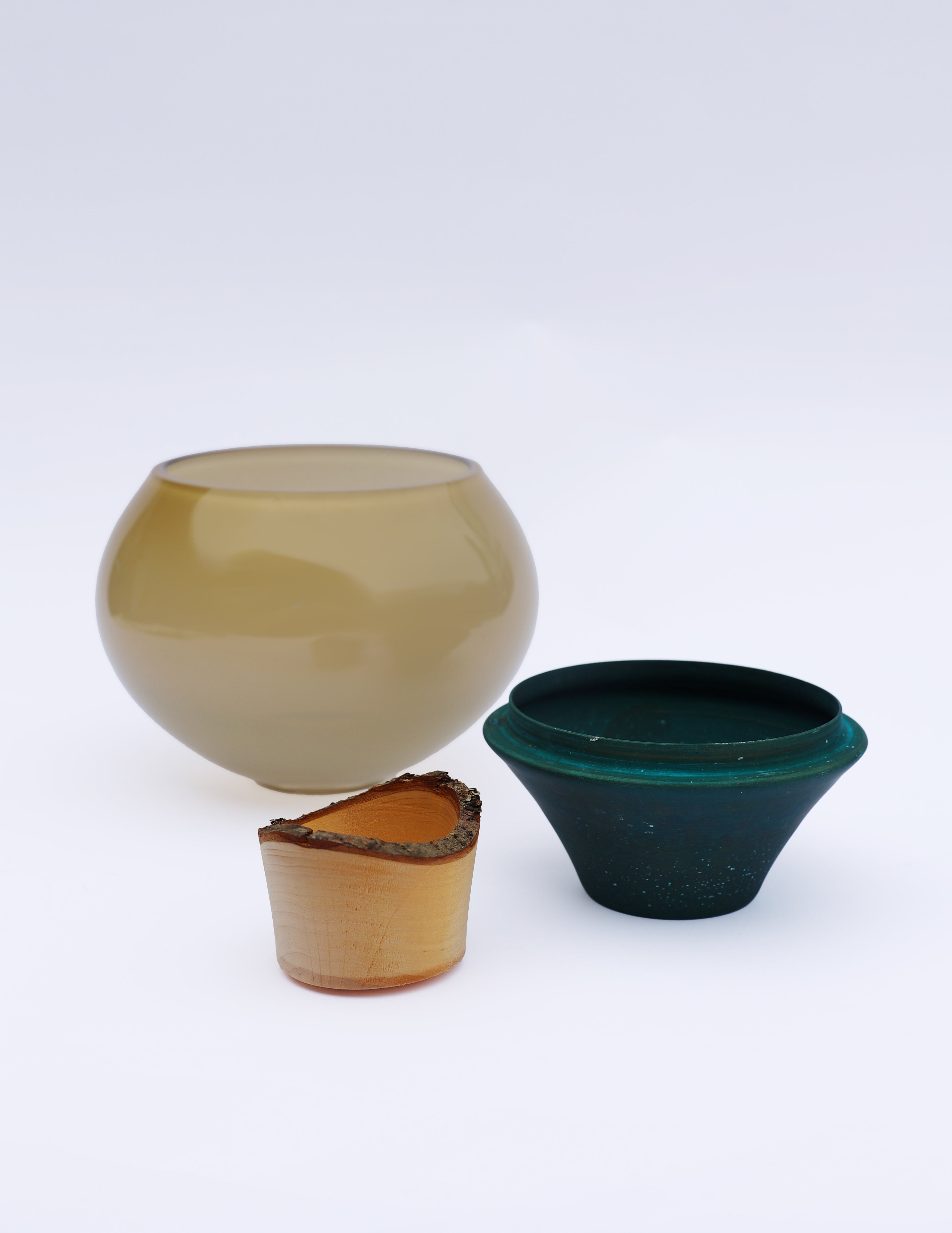 India Small II | Stacking Vessel in Brass, Glass & Wood