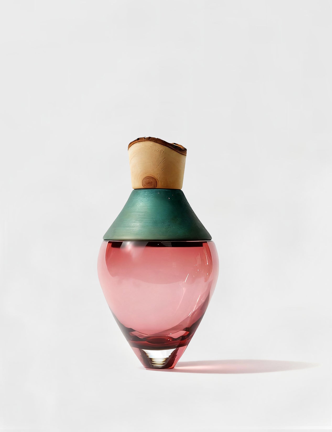 India Small I | Stacking Vessel in Semi-Precious Metal, Glass & Wood