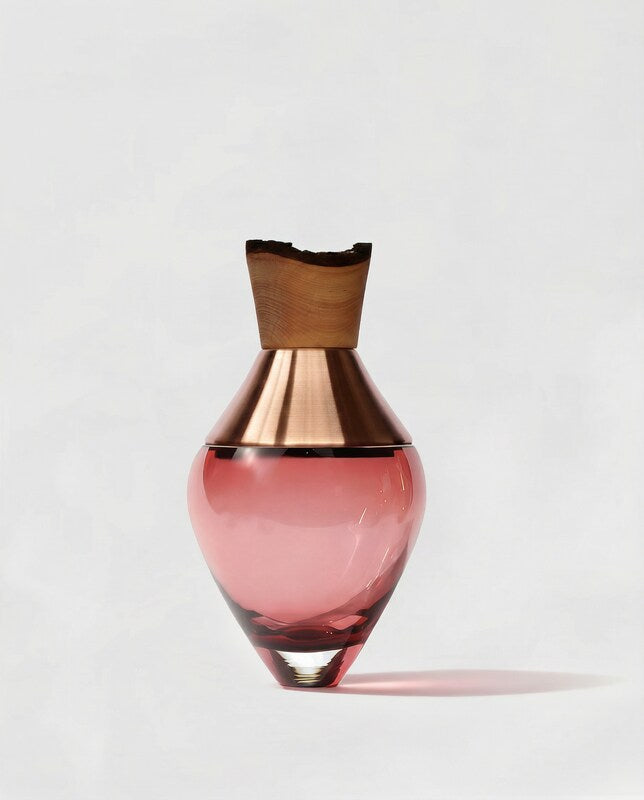 INDIA SMALL I | Stacking Vessel in Brass, Glass & Wood