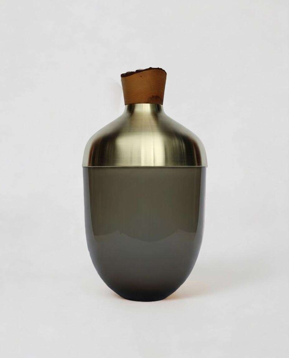 INDIA LARGE I | Stacking Vessel in Glass, Semi- Precious Metal & Wood Utopia & Utility
