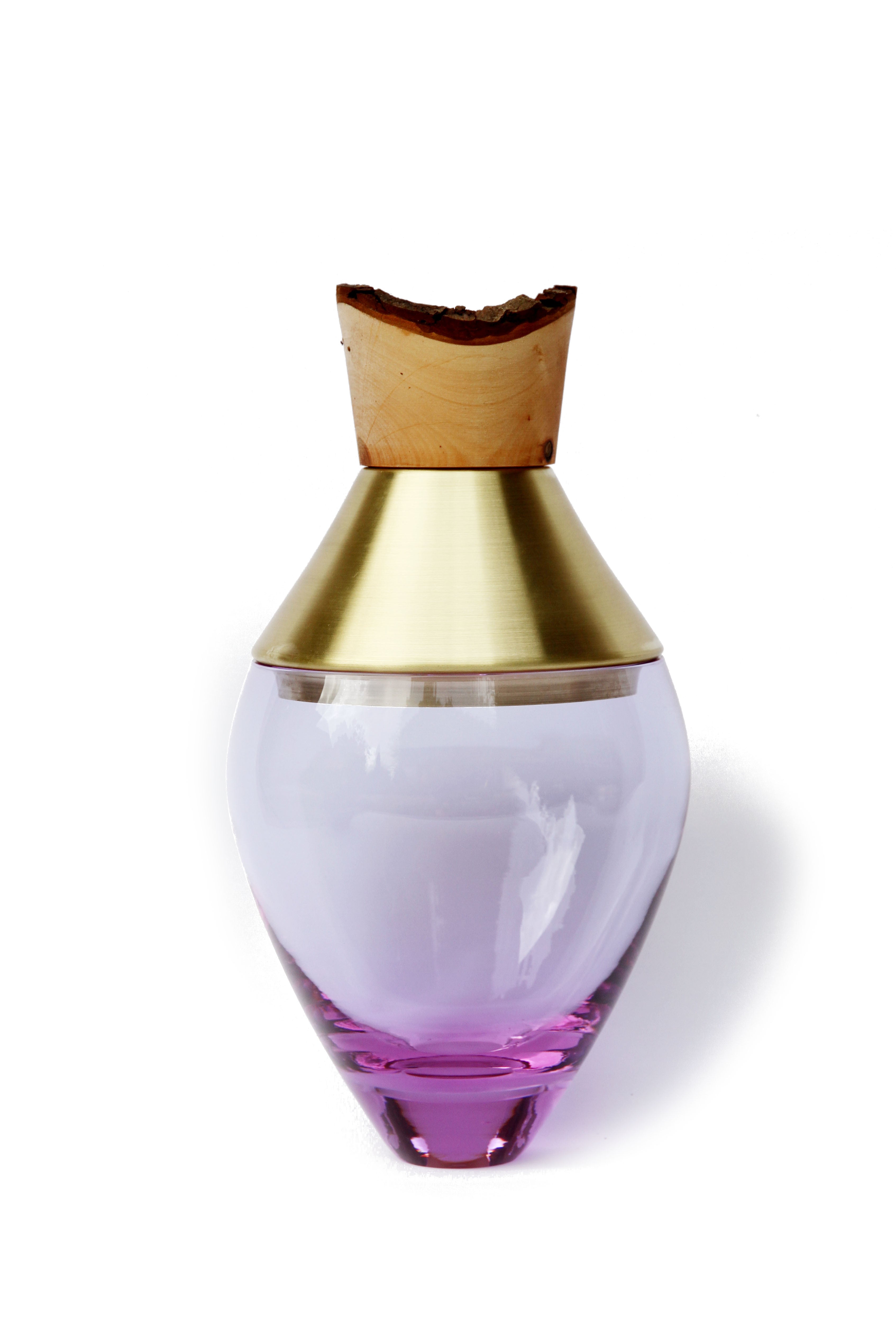 India Small I | Stacking Vessel in Brass, Glass & Wood