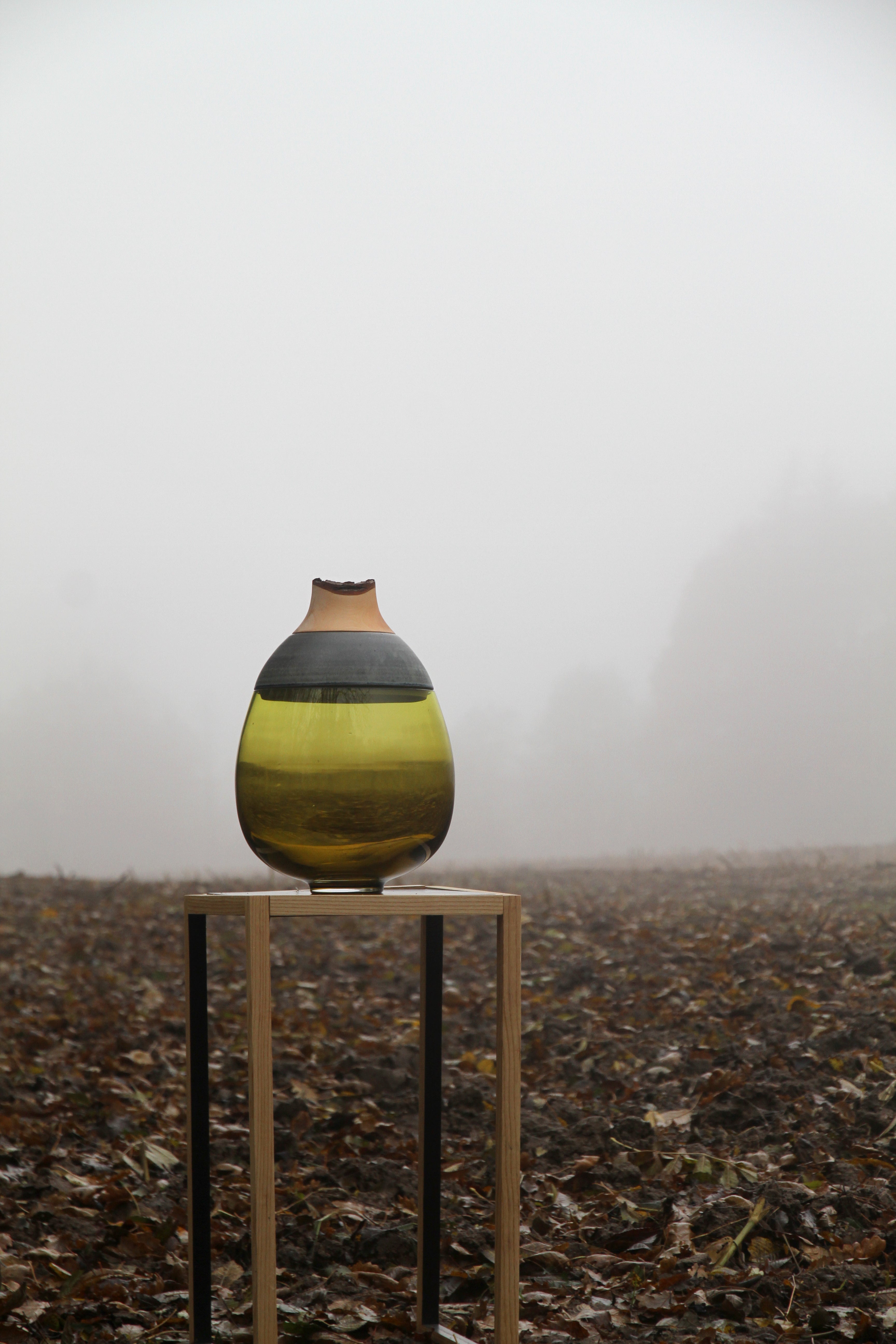 Lilith | Stacking Vessel from glass, ceramic and larch