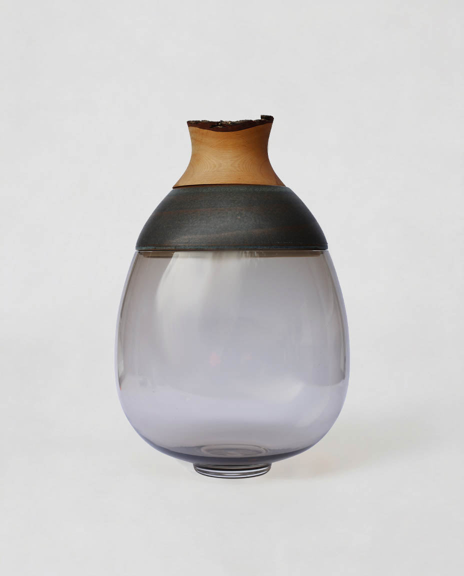 Lilith | Stacking Vessel from glass, ceramic and larch