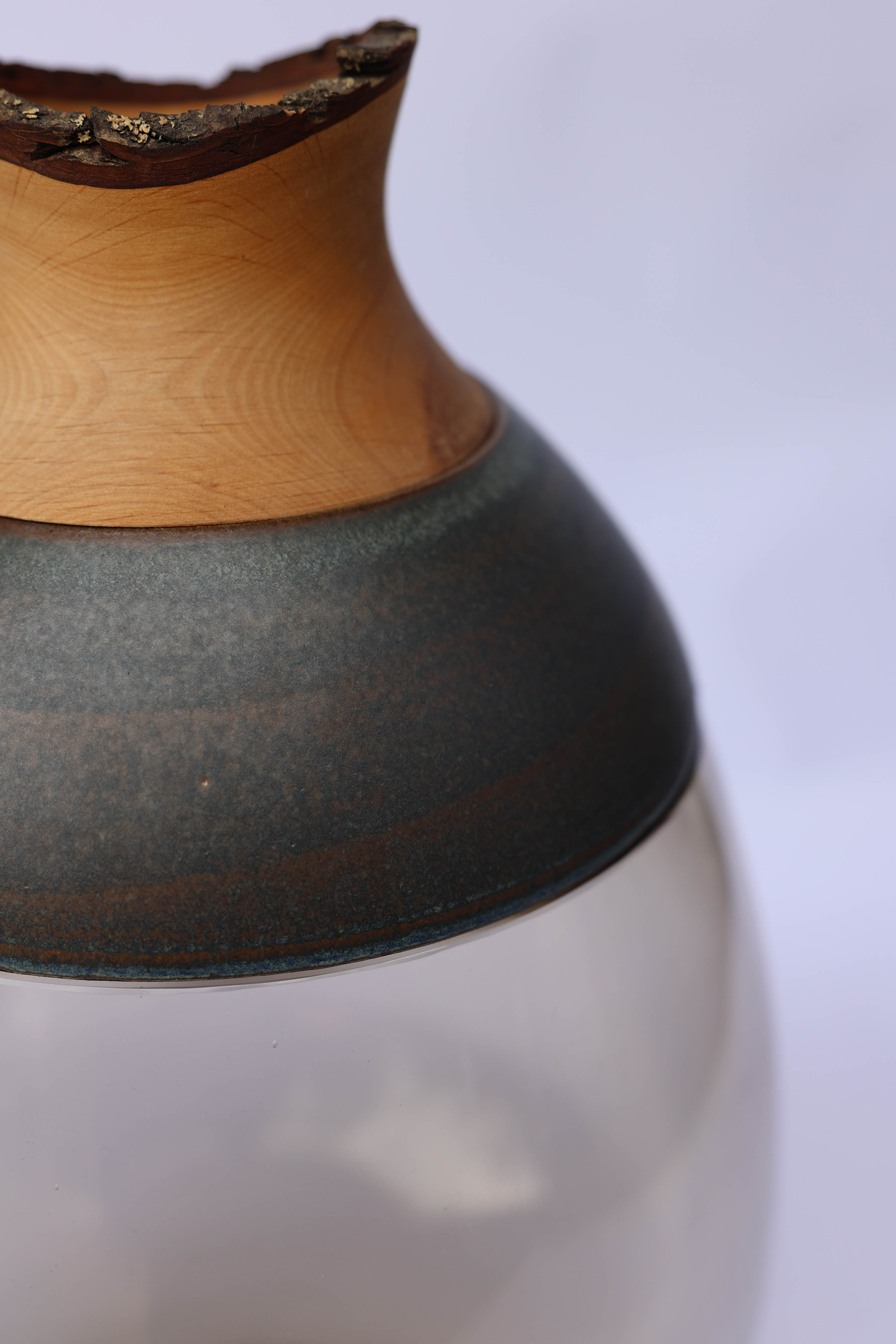 Lilith | Stacking Vessel from glass, ceramic and larch