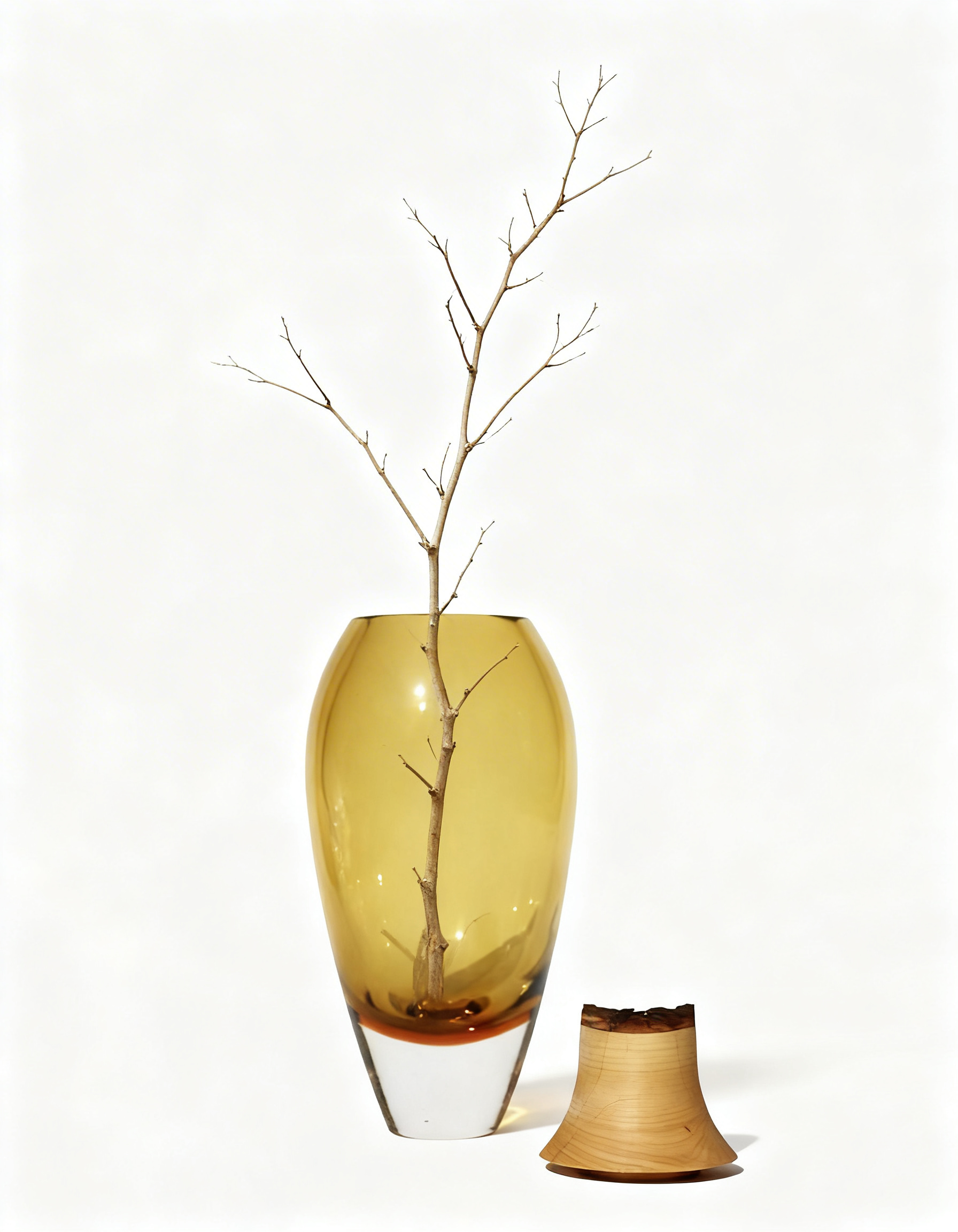 Matisse I  | Stacking Vessel in Glass & Wood