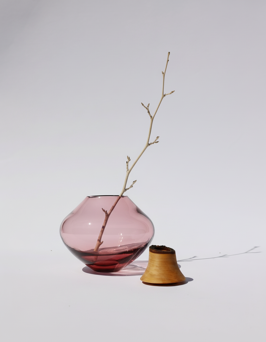 Matisse II | Stacking Vessel in Glass & Wood