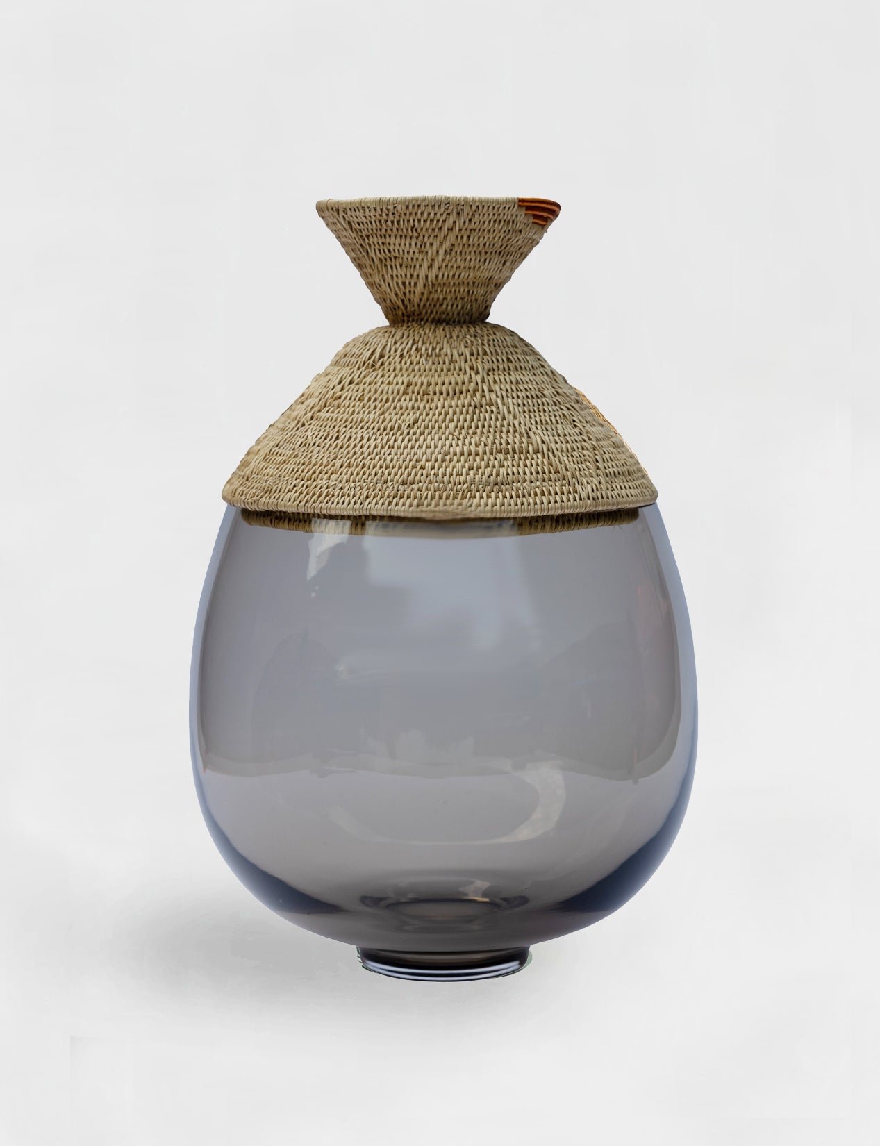 MAKENGE | Stacking Vessel from glass & woven Makenge root