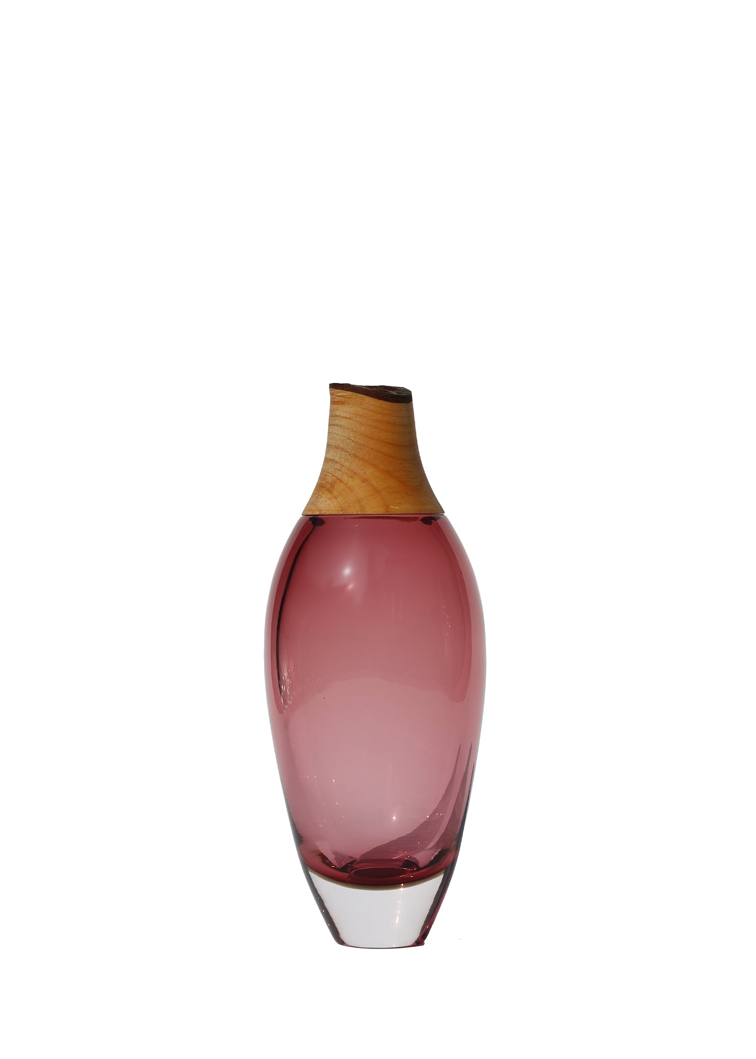Matisse I Stacking Vessel vase in rose color, displayed on a white background.
