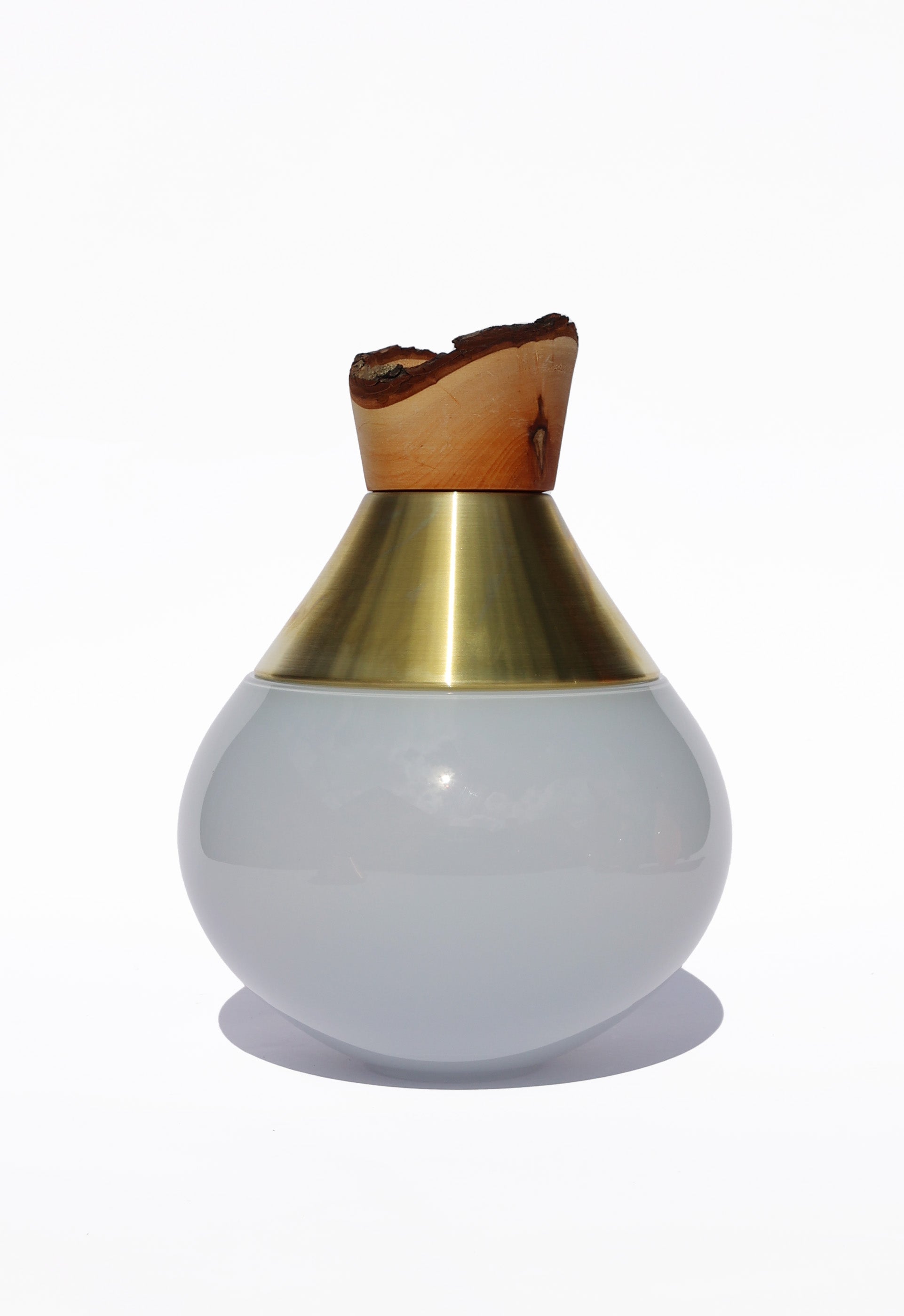 India Small II | Stacking Vessel in Brass, Glass & Wood