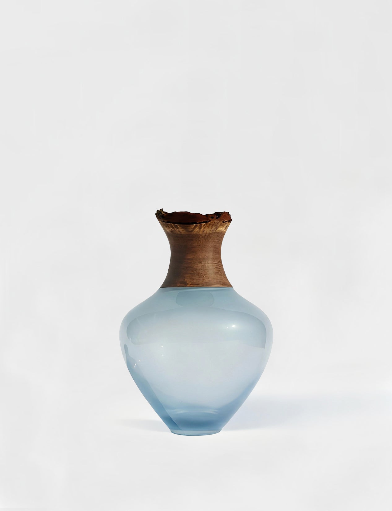 Mizu | Glass Vessel with Hand-Turned Wooden Crown
