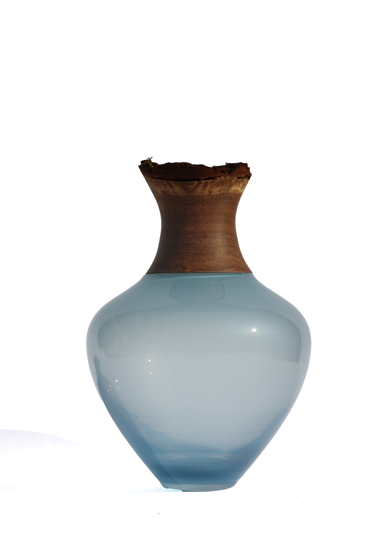 Mizu | Glass Vessel with Hand-Turned Wooden Crown