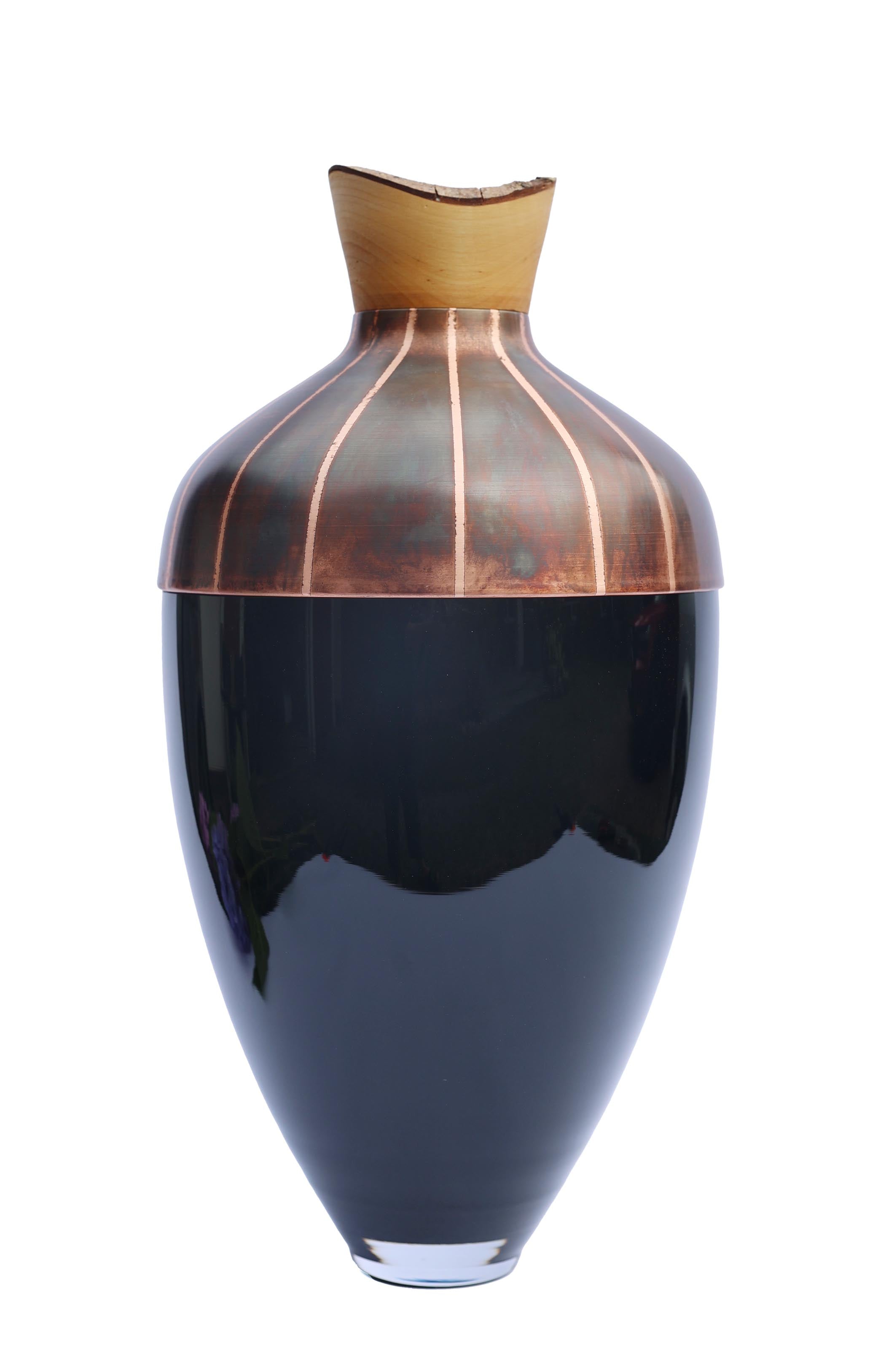 Pattern Patina | Stacking Vessel in Semi-Precious Metal, Glass & Wood