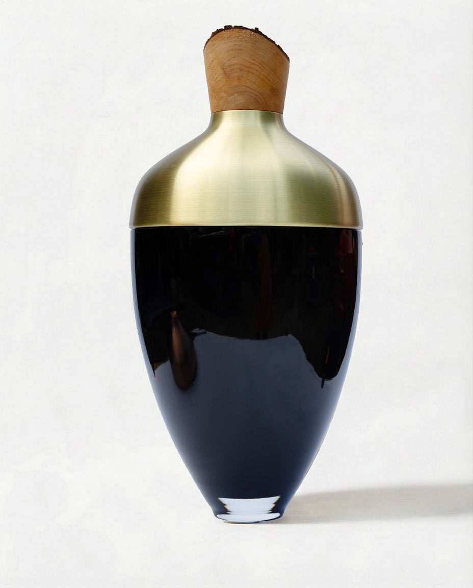 NANI | Stacking Vessel in Semi-Precious Metal, Glass & Wood