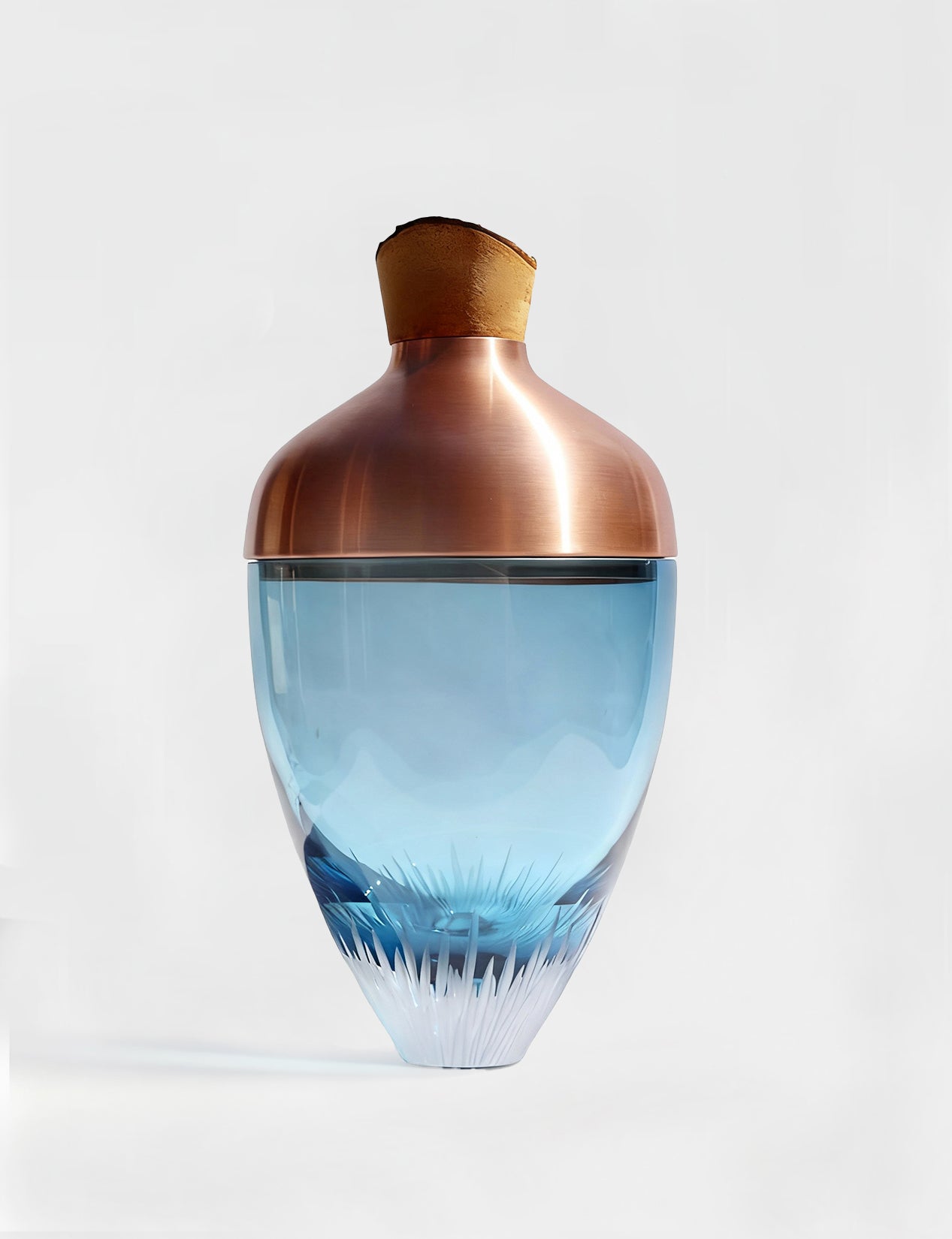 Nani | Sculpted Stacking Vessel in Semi-Precious Metal, Glass & Wood