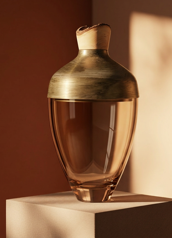 Nani | Stacking Vessel in Semi-Precious Metal, Glass & Wood