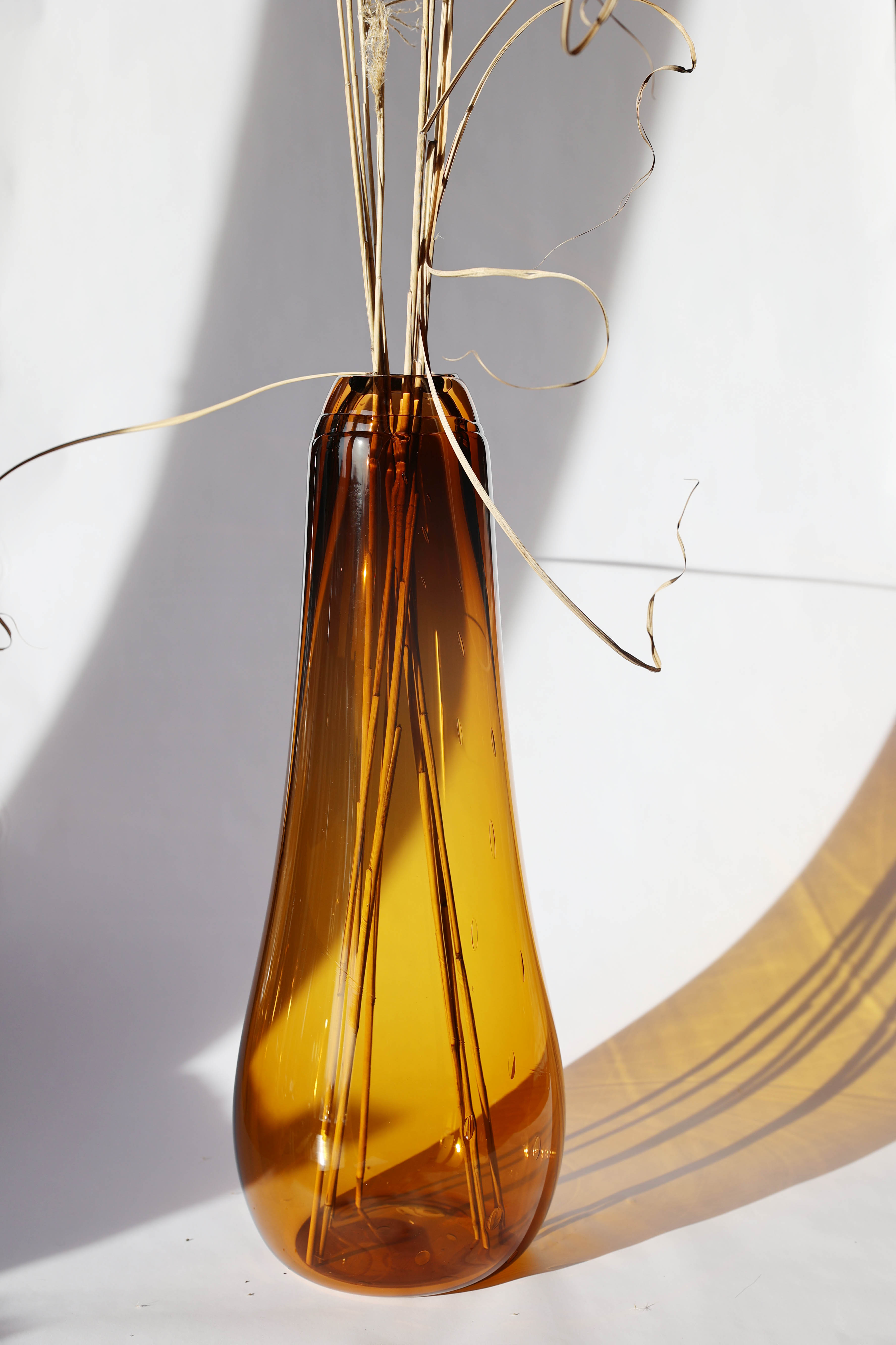 Node Floorstanding Glass Vase | Organic Artisan Blown Glass Vase