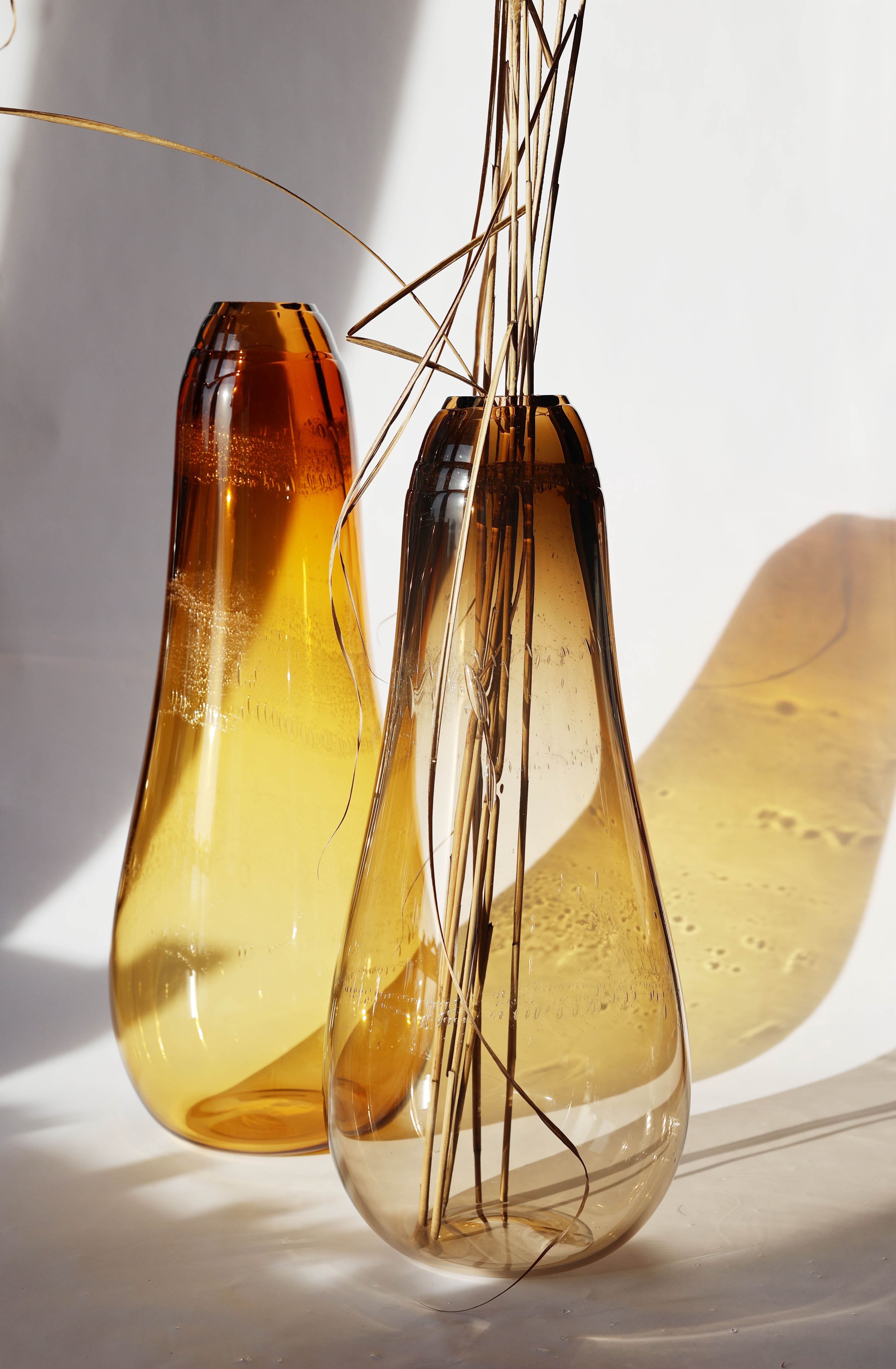 Node Floorstanding Glass Vase | Organic Artisan Blown Glass Vase