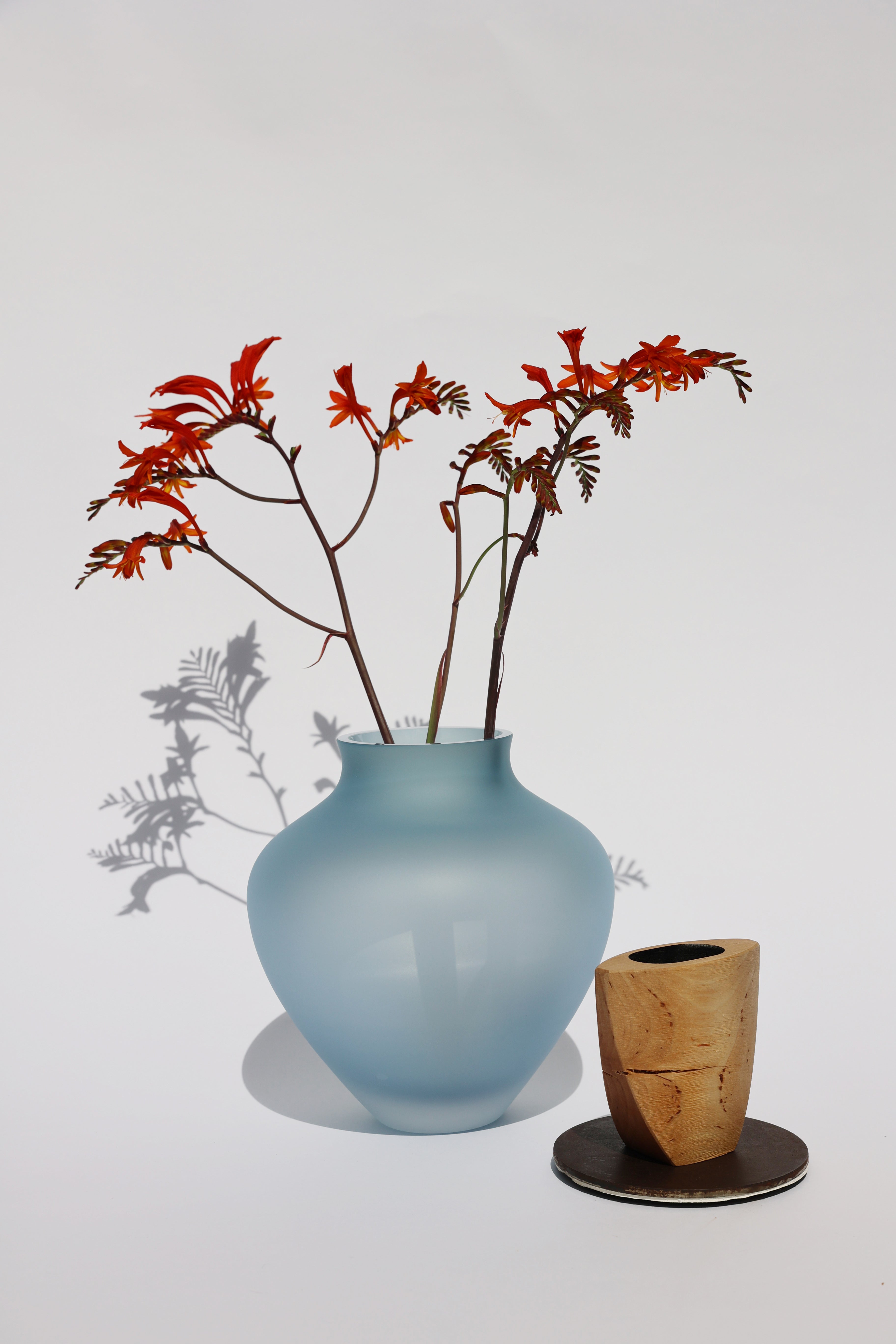 OHANA  | Sculptural Geometric Vessel in Glass & Wood