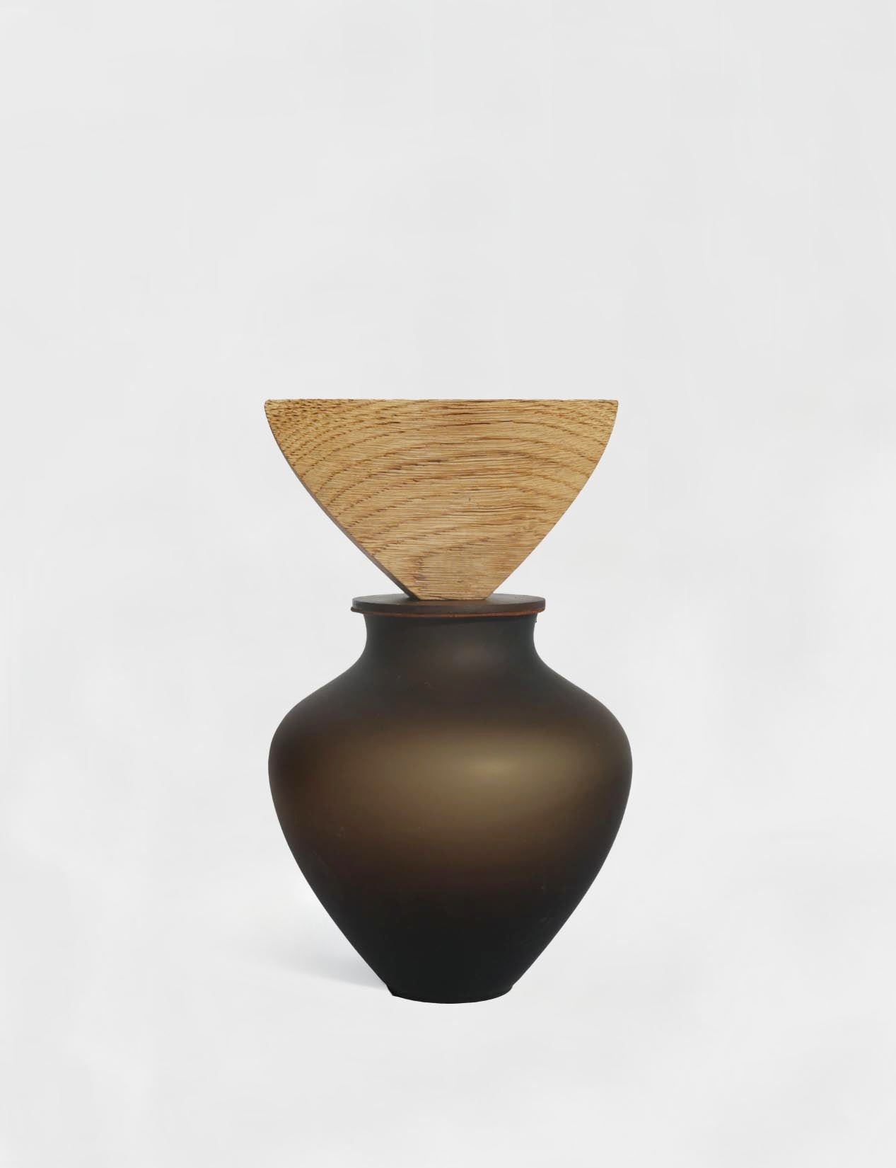 Ohana  | Sculptural Geometric Vessel in Glass & Wood