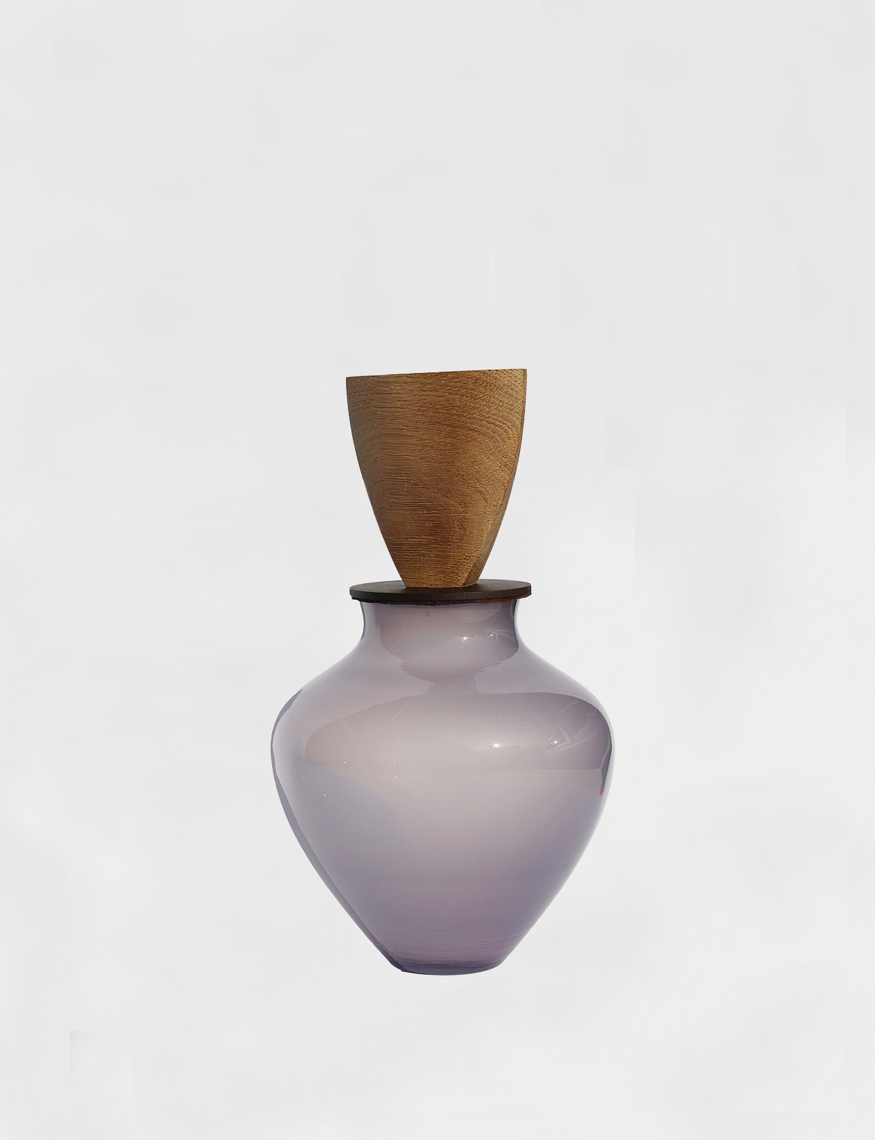 OHANA  | Sculptural Geometric Vessel in Glass & Wood