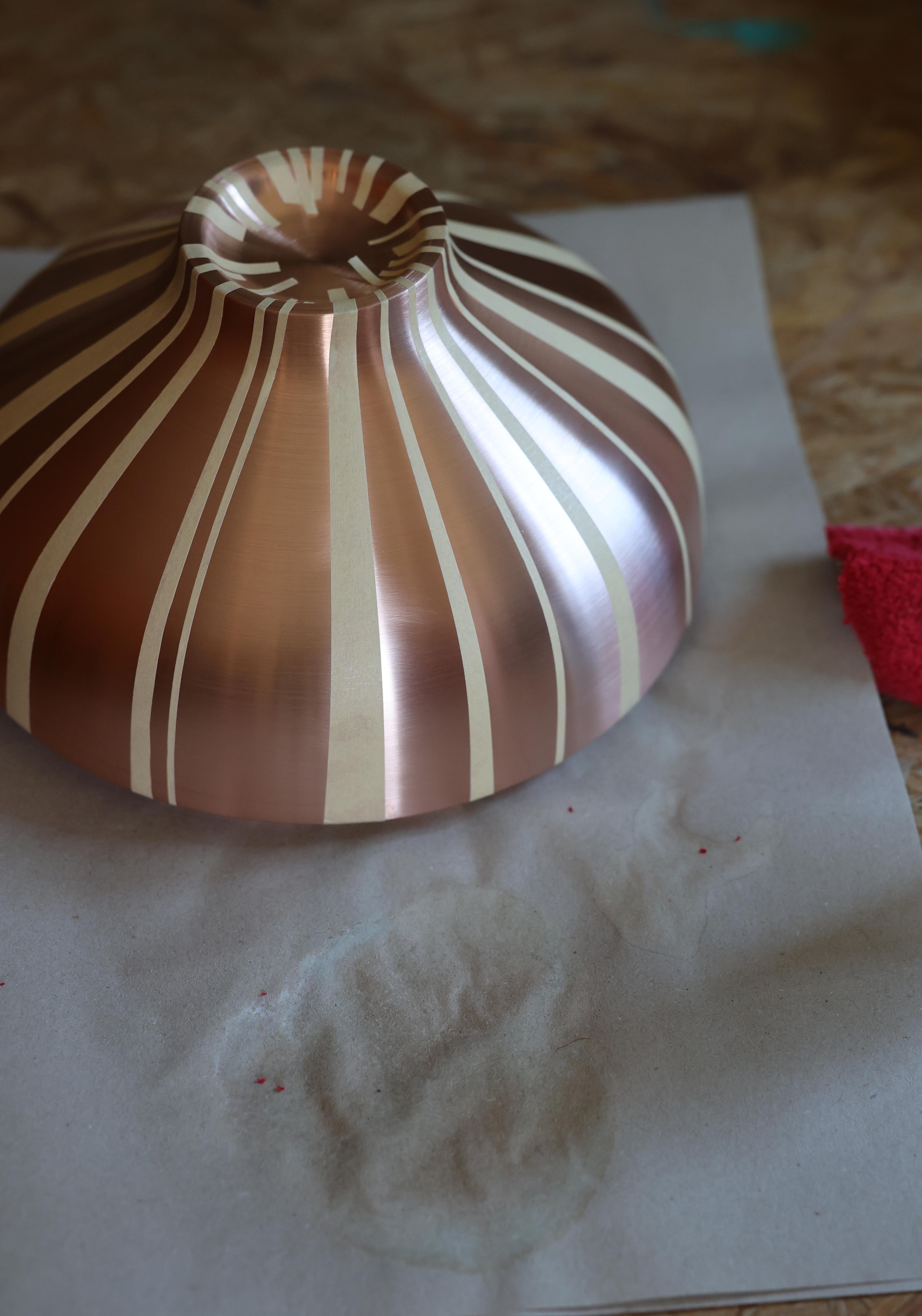 Pattern Patina | Stacking Vessel in Semi-Precious Metal, Glass & Wood