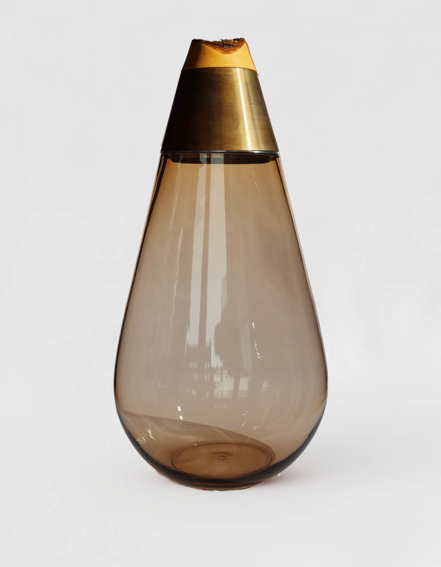 SCARABEE | Floor standing Stacking Vessel in Semi-Precious Metal, Glass & Wood