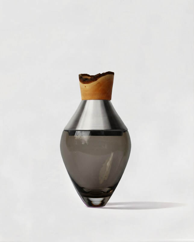 INDIA SMALL I | Stacking Vessel in Semi-Precious Metal, Glass & Wood