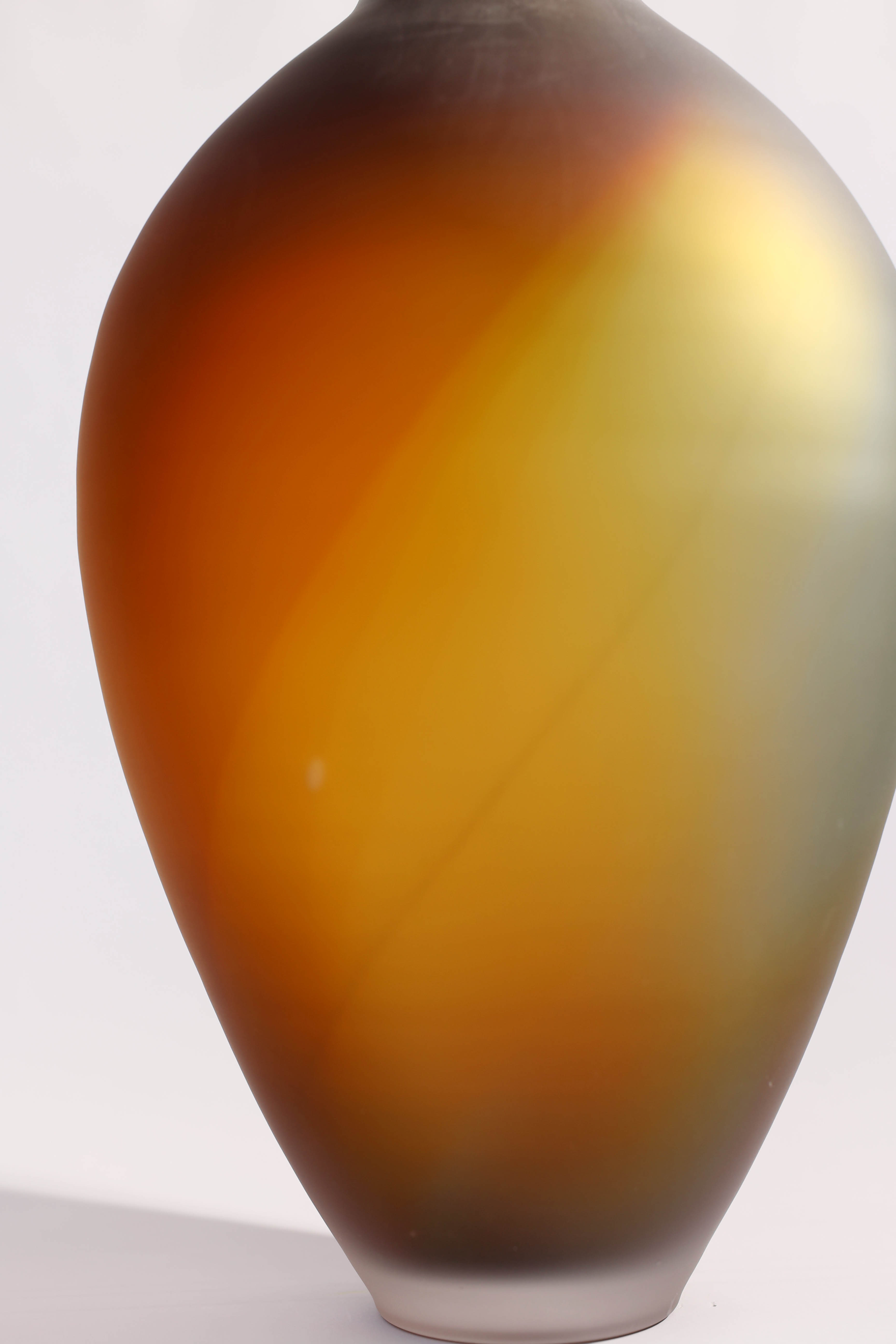 Splash | Stacking Vessel in dual coloured glass with a wood crown