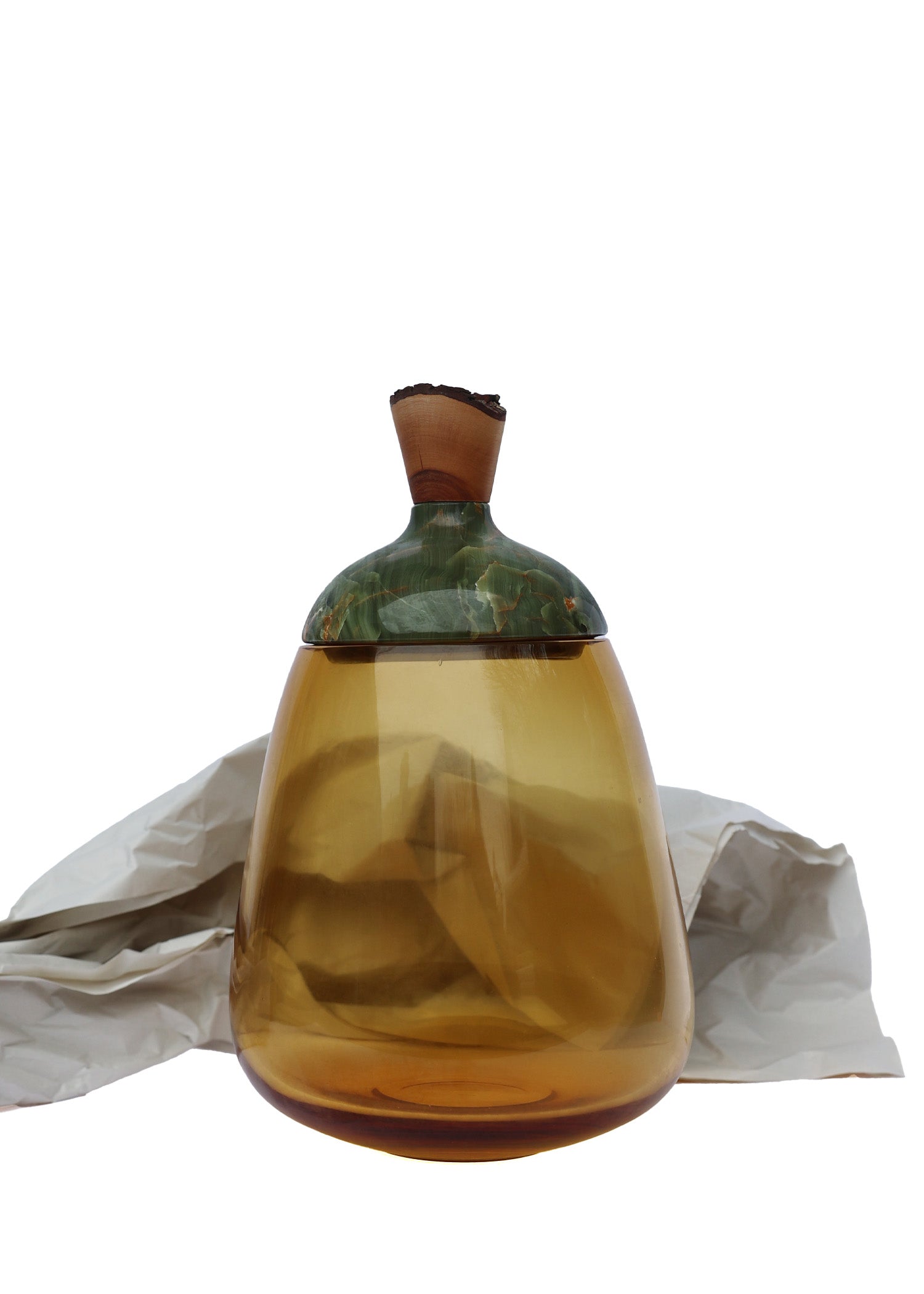 Terra Stacking Vessel in Onyx, showcasing a bold and elegant stacked design with rich, dark tones.