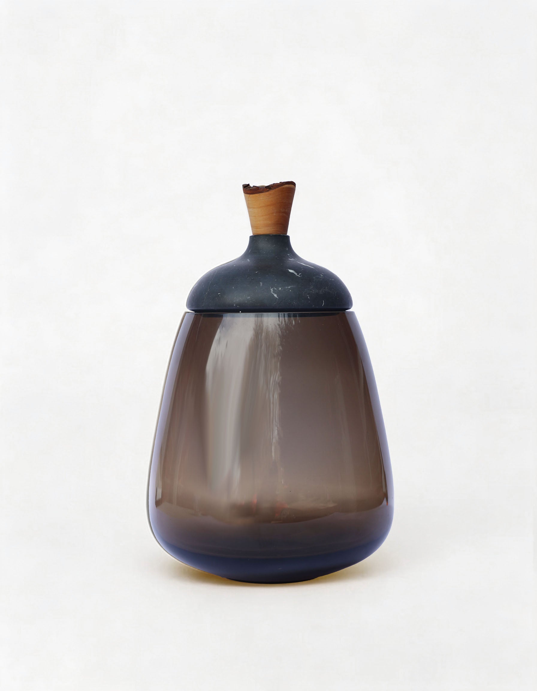 TERRA | Stacking Vessel in Glass, Stone & Wood