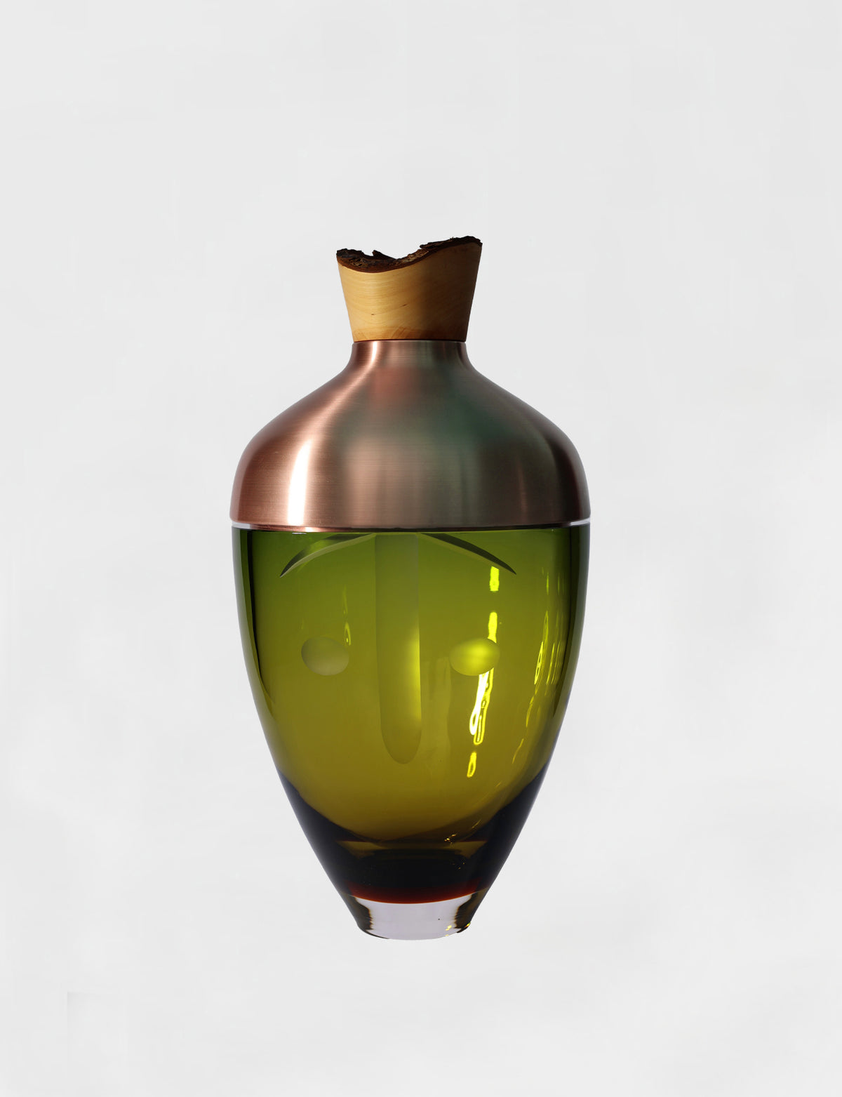 NANI | Stacking Vessel in Semi-Precious Metal, Glass & Wood