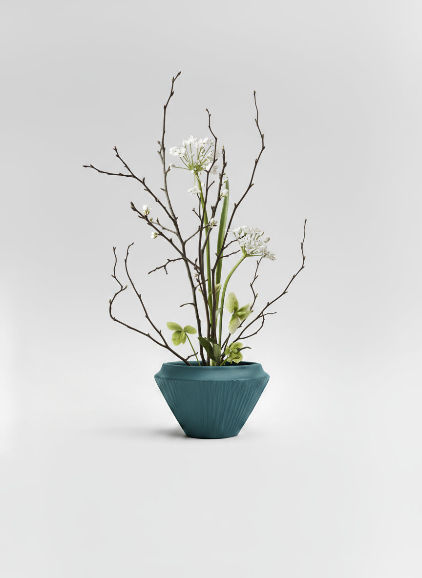 Eterna Stacking Vessel | Glass with carved ceramic & wood crown