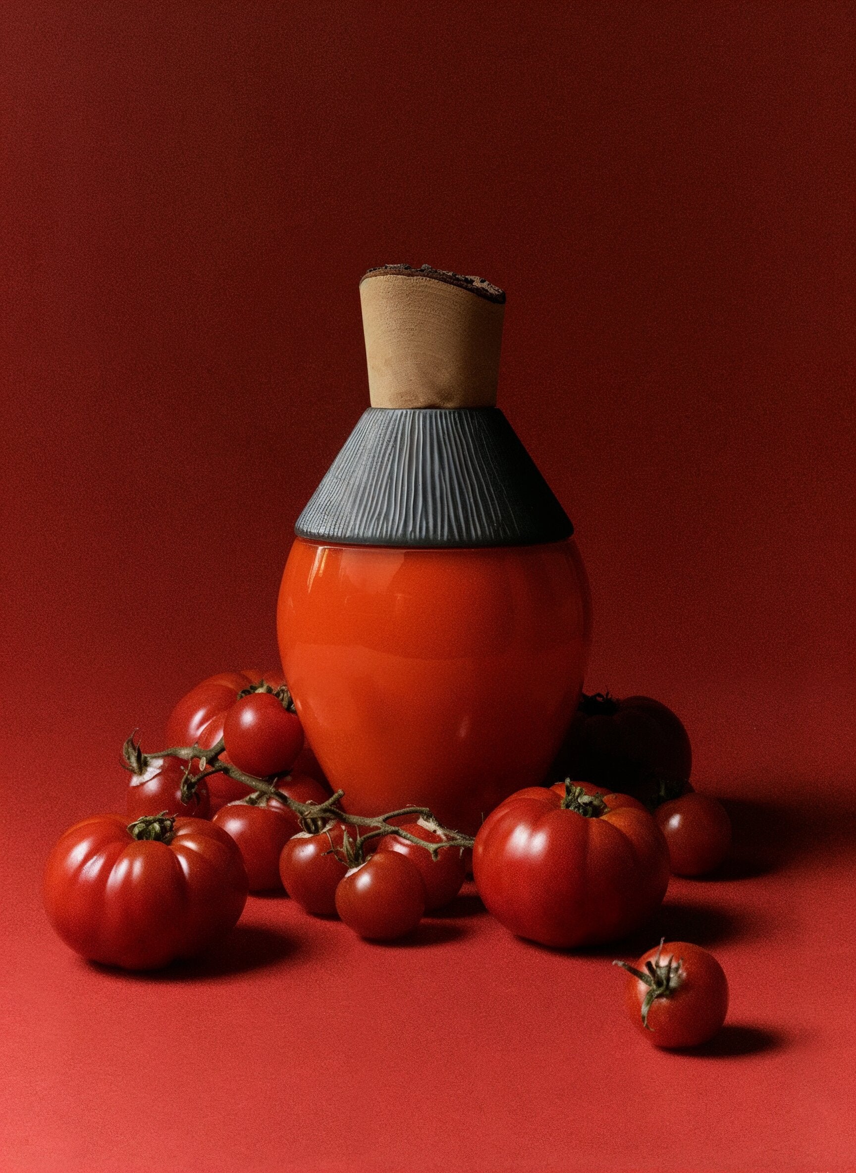 Eterna Stacking Vessel | Glass with carved ceramic & wood crown