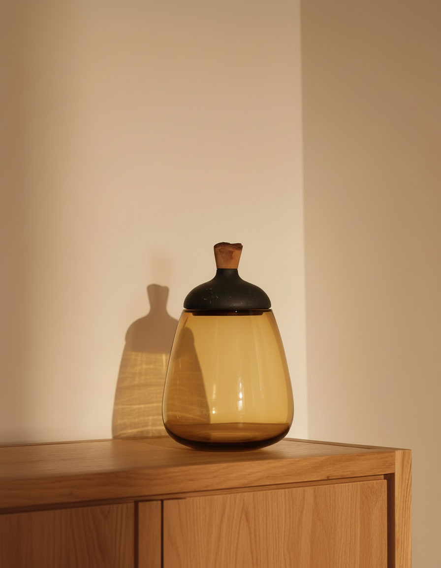 Terra | Stacking Vessel in Glass, Stone & Wood