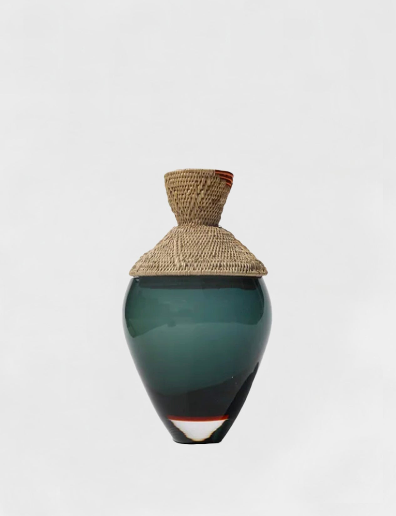 ZAMBIA | Stacking Vessel from glass & woven Makenge root
