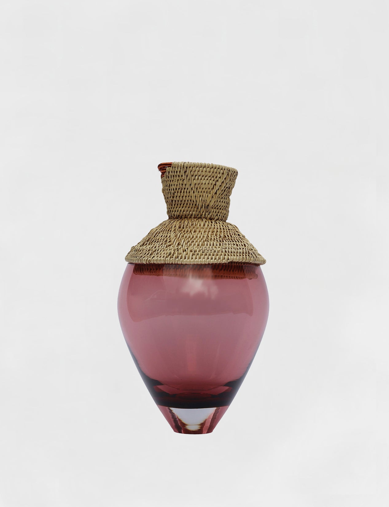 ZAMBIA | Stacking Vessel from glass & woven Makenge root