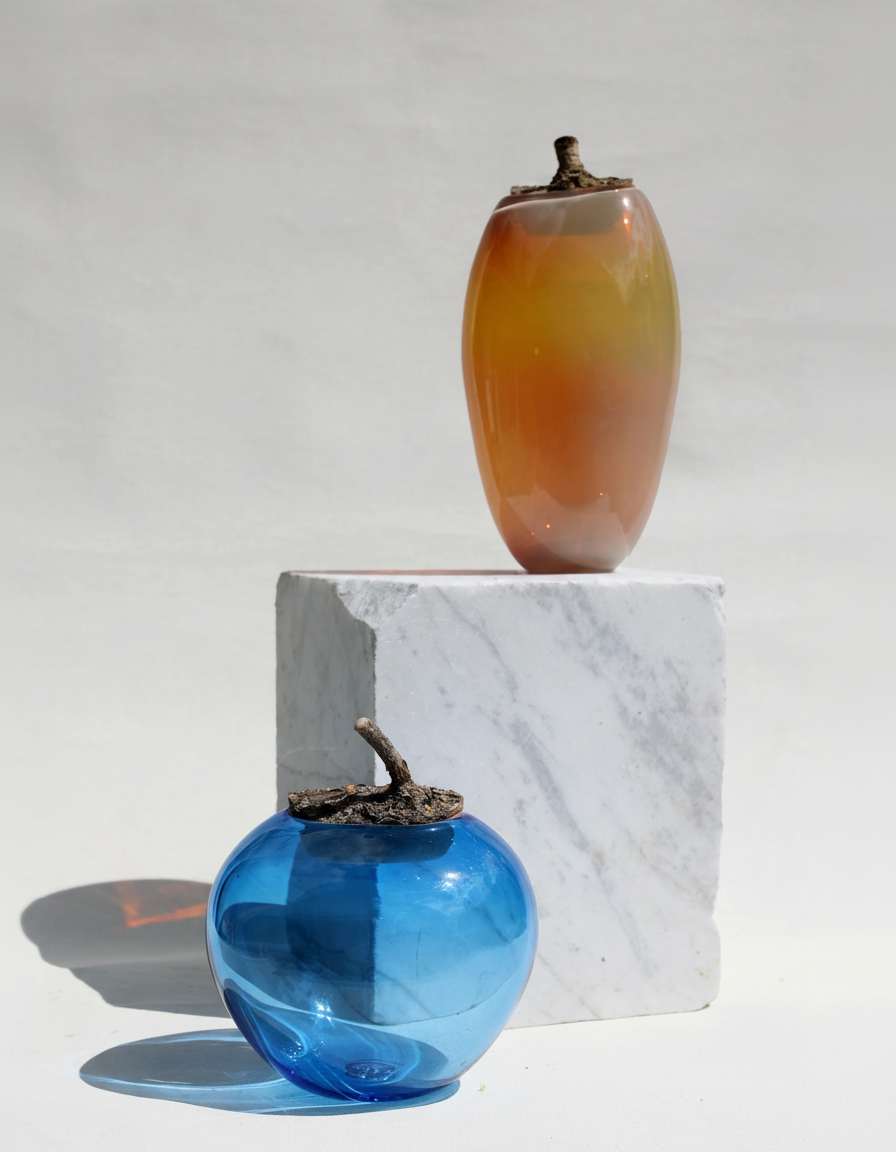 Branch Bowl | Sculptural Glass Bowl with Natural Wood Branch Lid